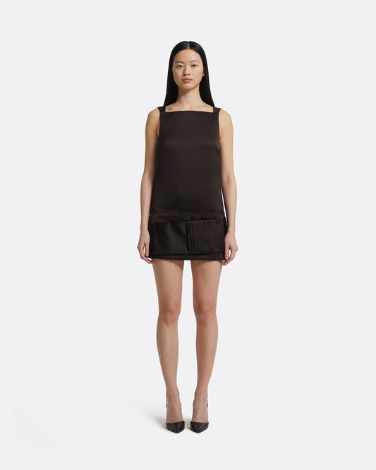 Kimora Short Dress in Peat Brown