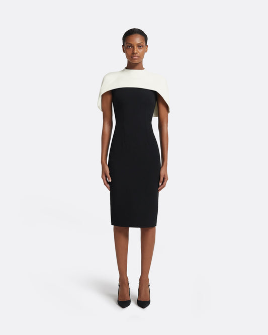 Kalika Ivory & Black Midi Dress