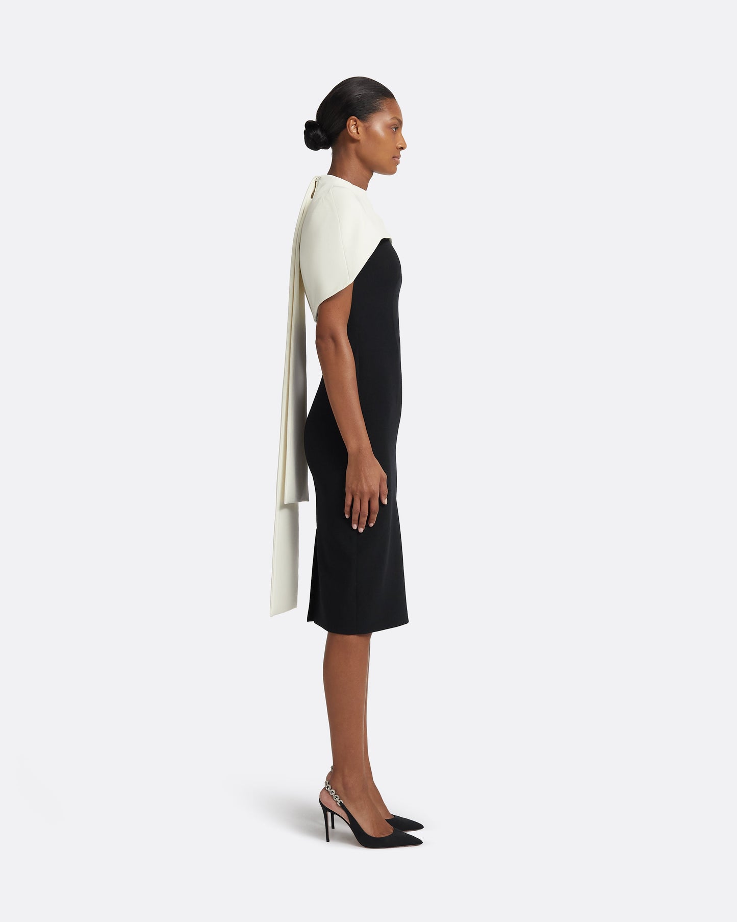 Kalika Ivory & Black Midi Dress