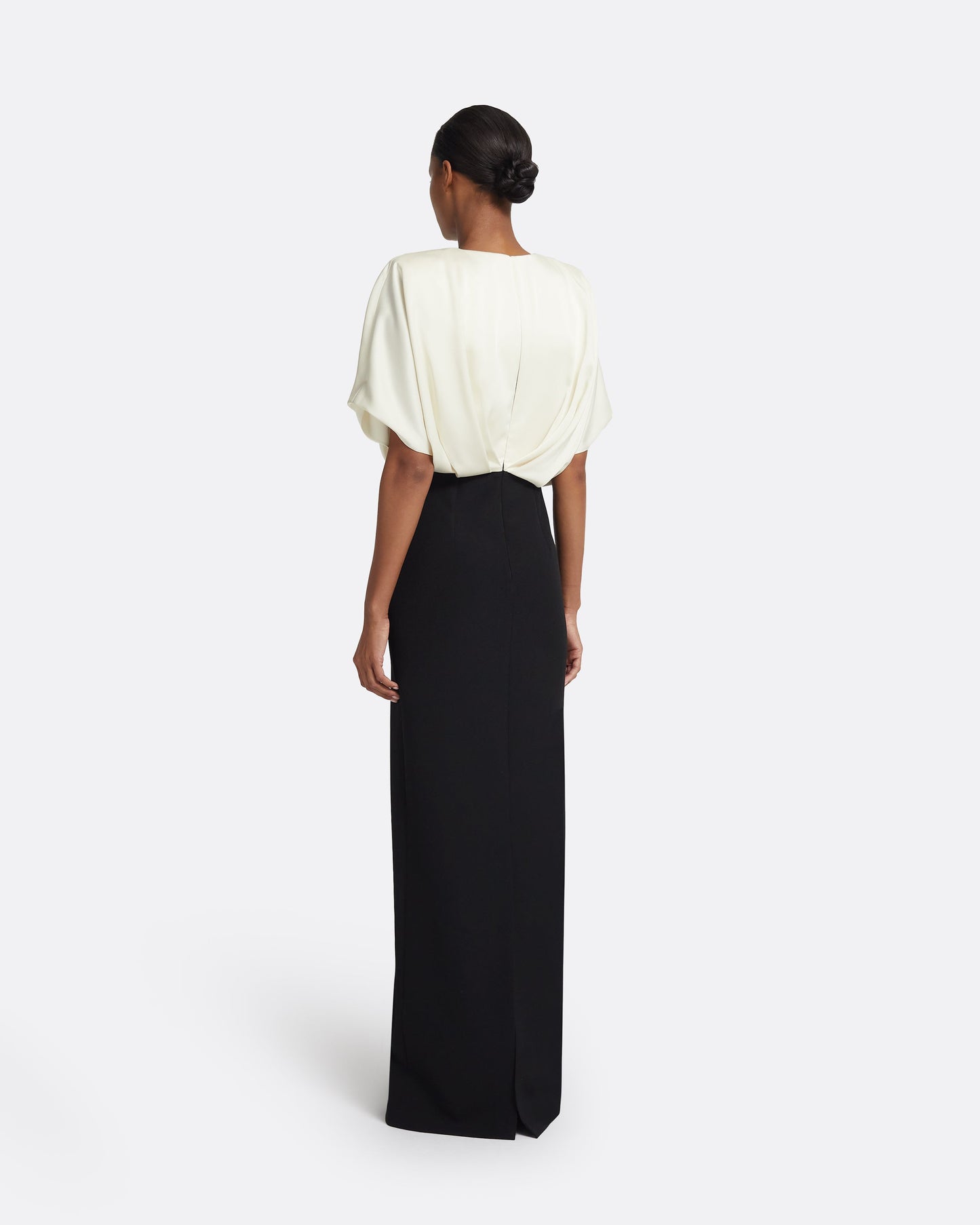 Lucinda Long Dress in Black & Ivory