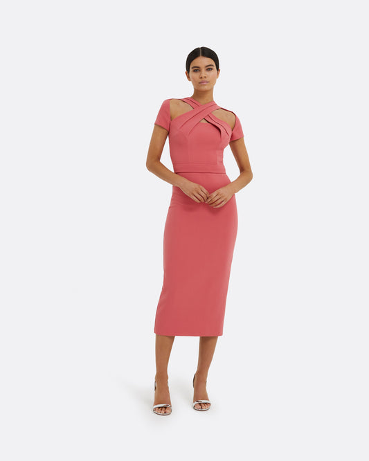 Cressida Terracotta Midi Dress