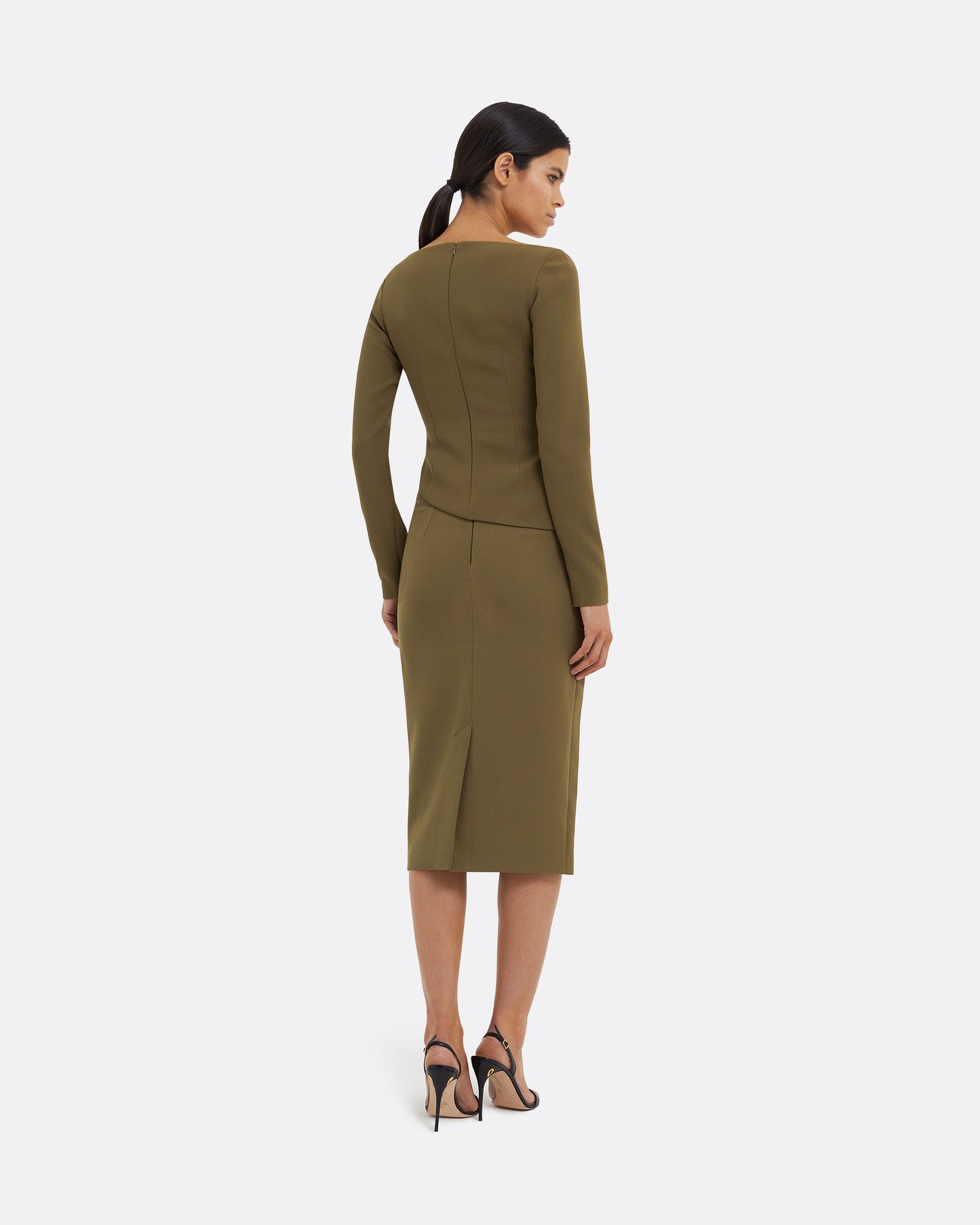 Hokoku Khaki Pencil Skirt