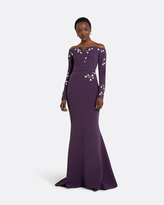 Sonya Blackberry Long Dress