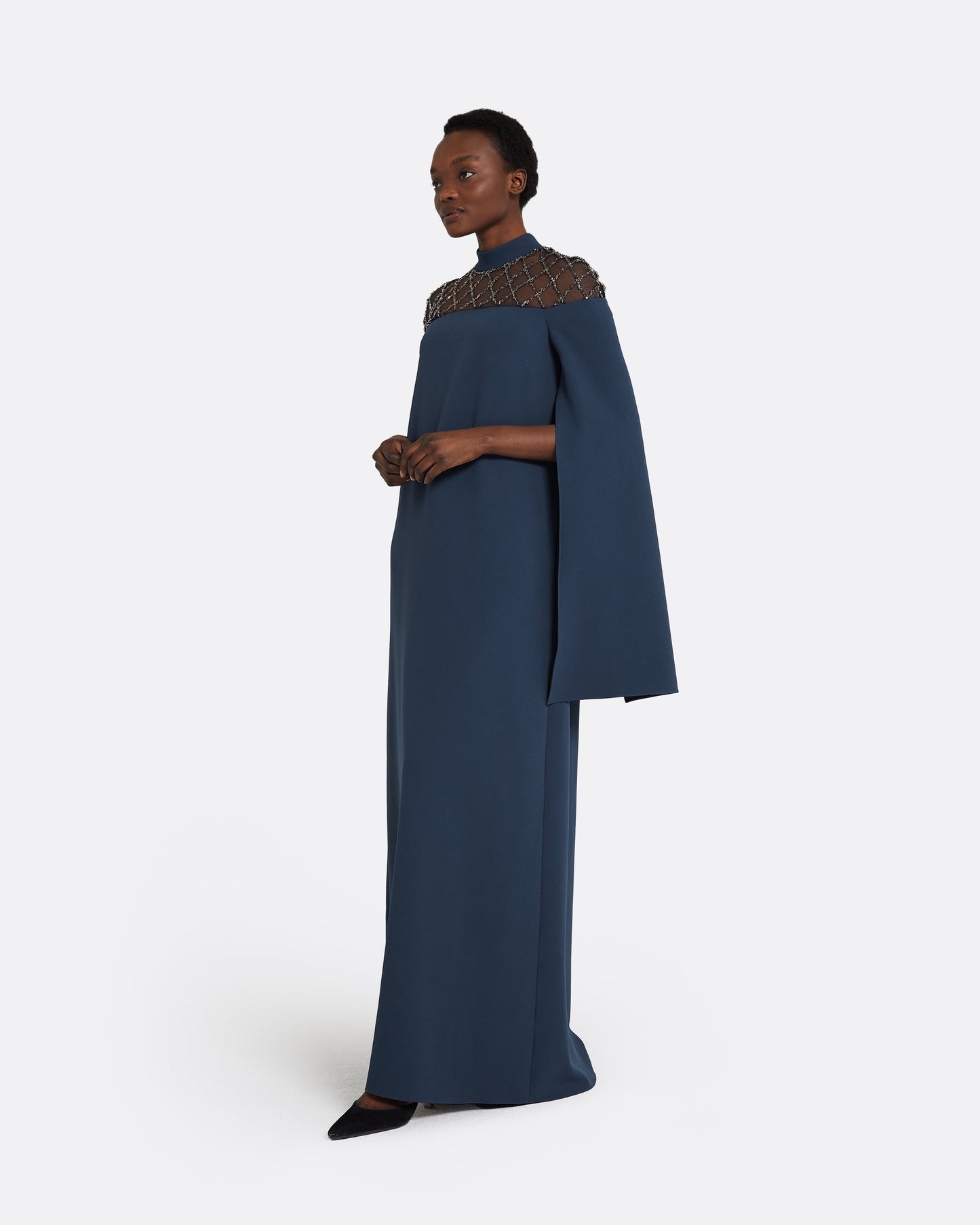 Clemantis Ink Blue Long Dress