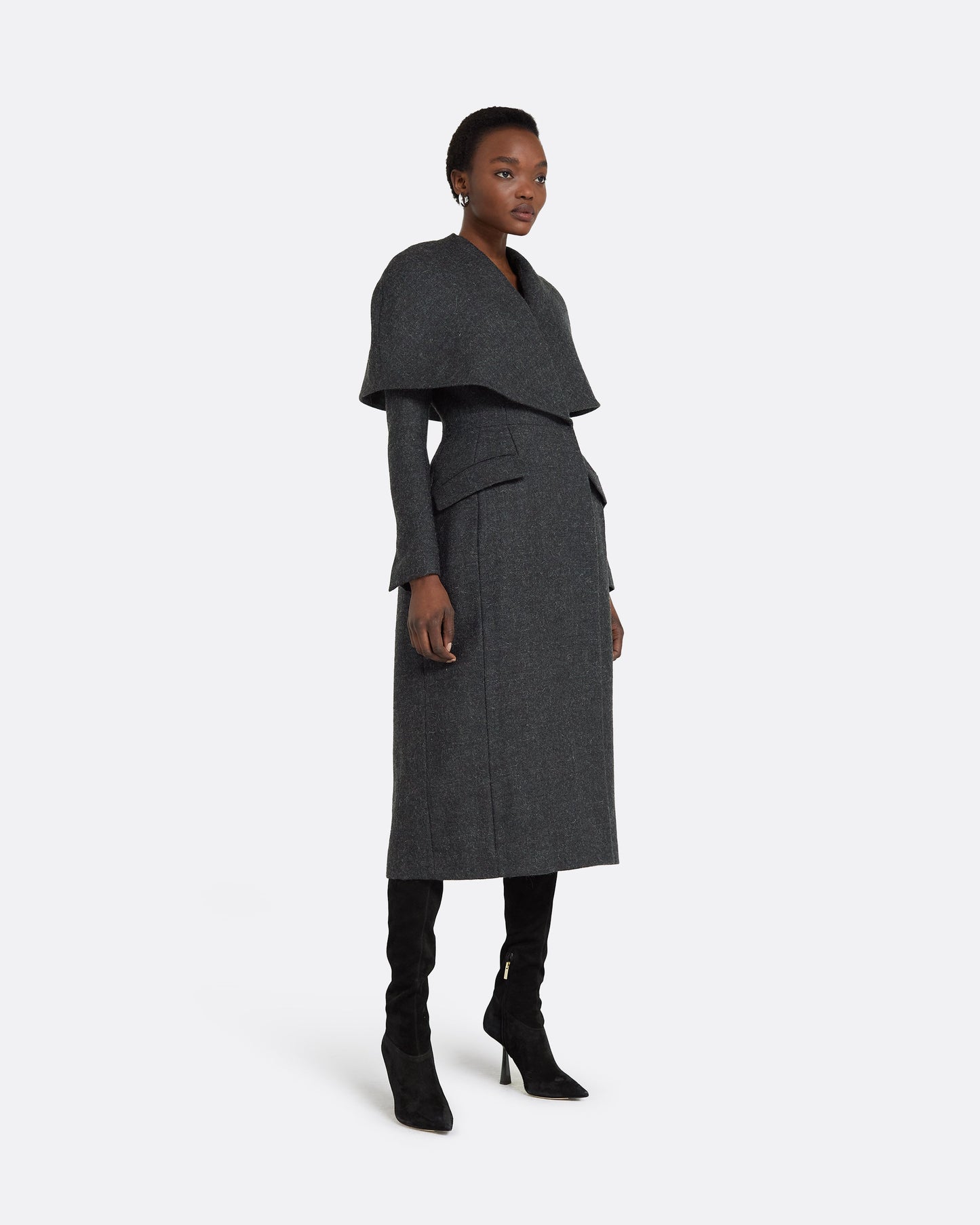 Hannah Speckled Grey Coat