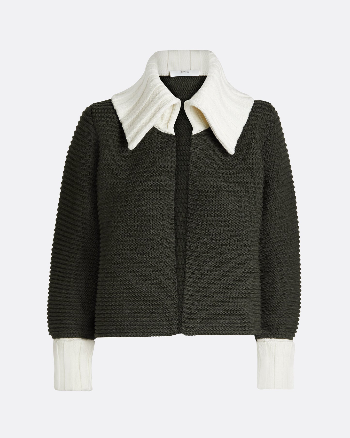 Mirielle Slate Green & Ivory Knit Cardigan