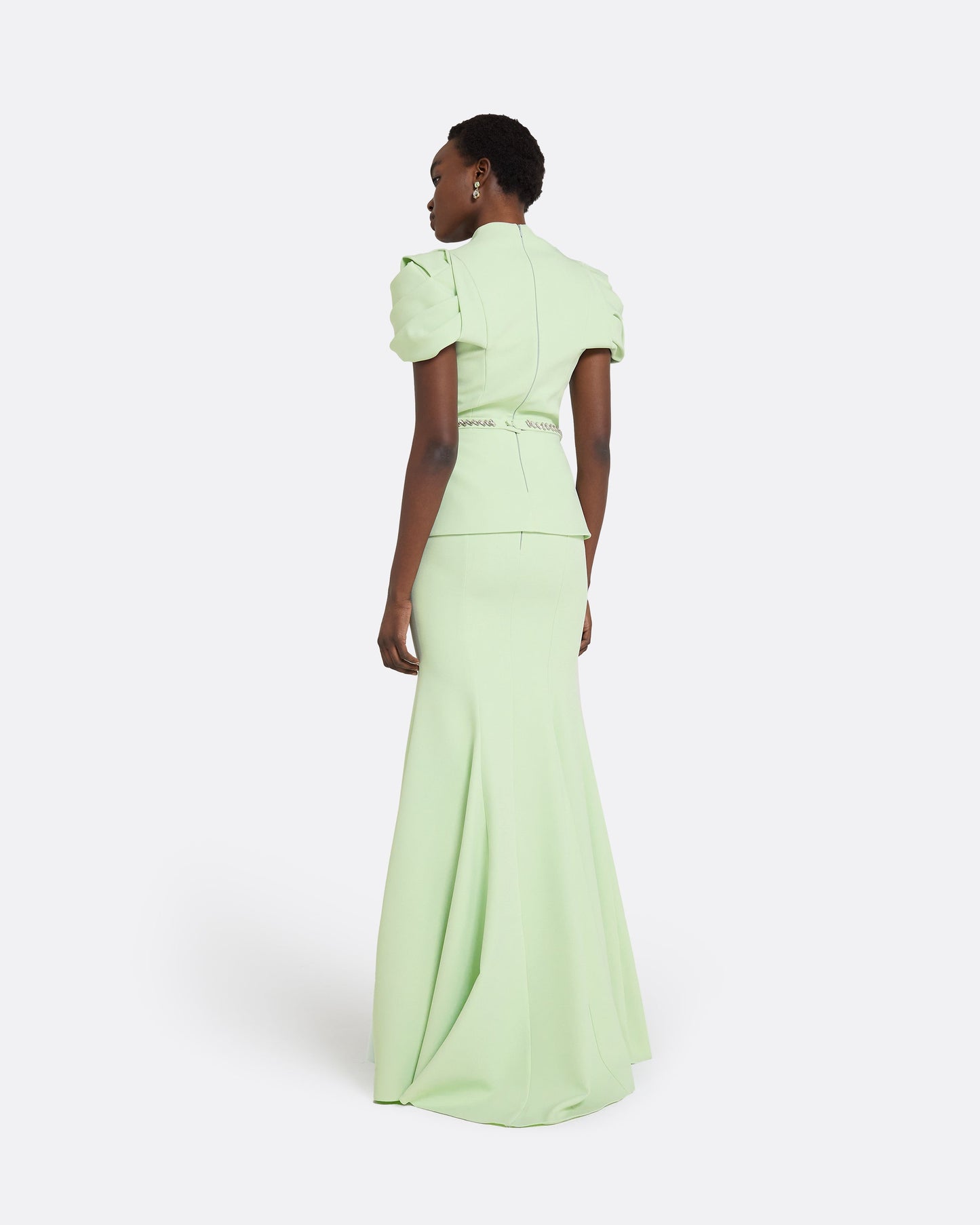 Ffion Aloe Top With Embroidered Belt