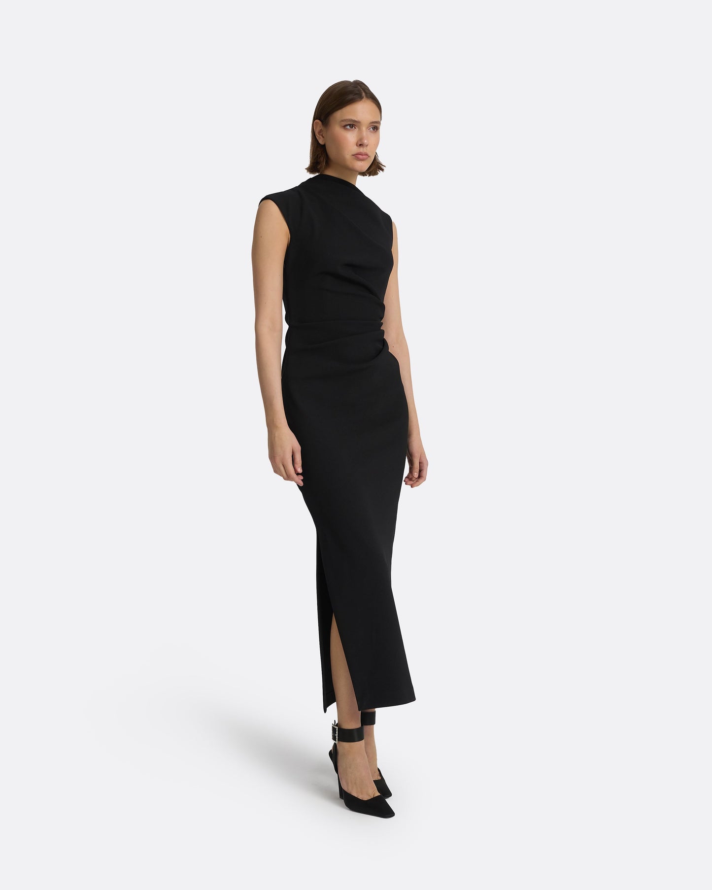 Salena Black Midi Dress