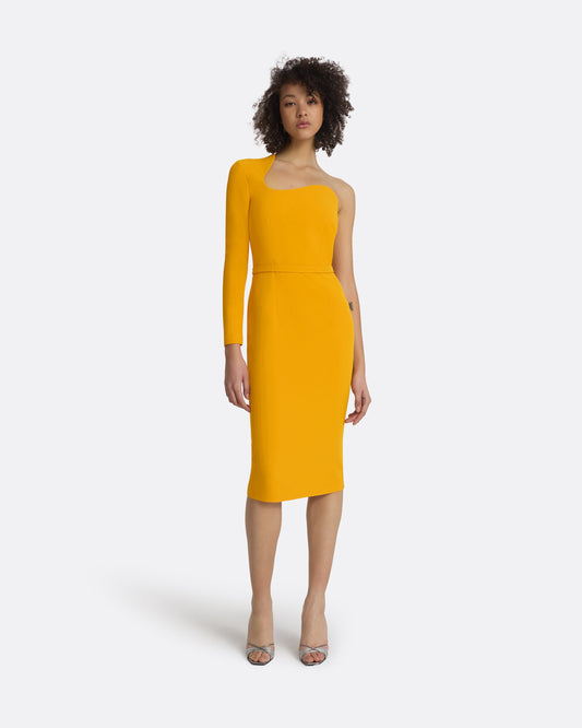 Qwenda Ochre Midi Dress
