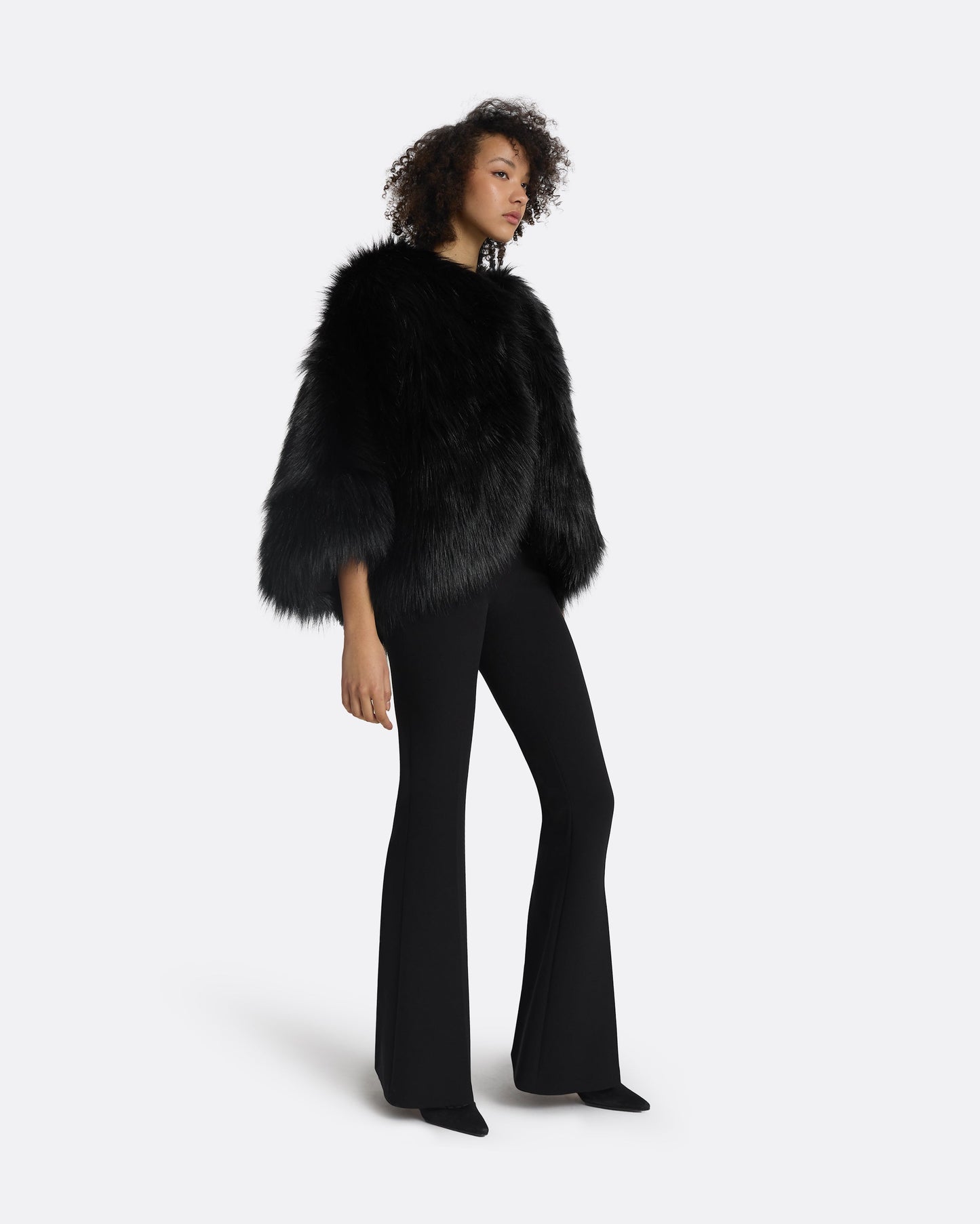 Ezra Black Faux Fur Jacket