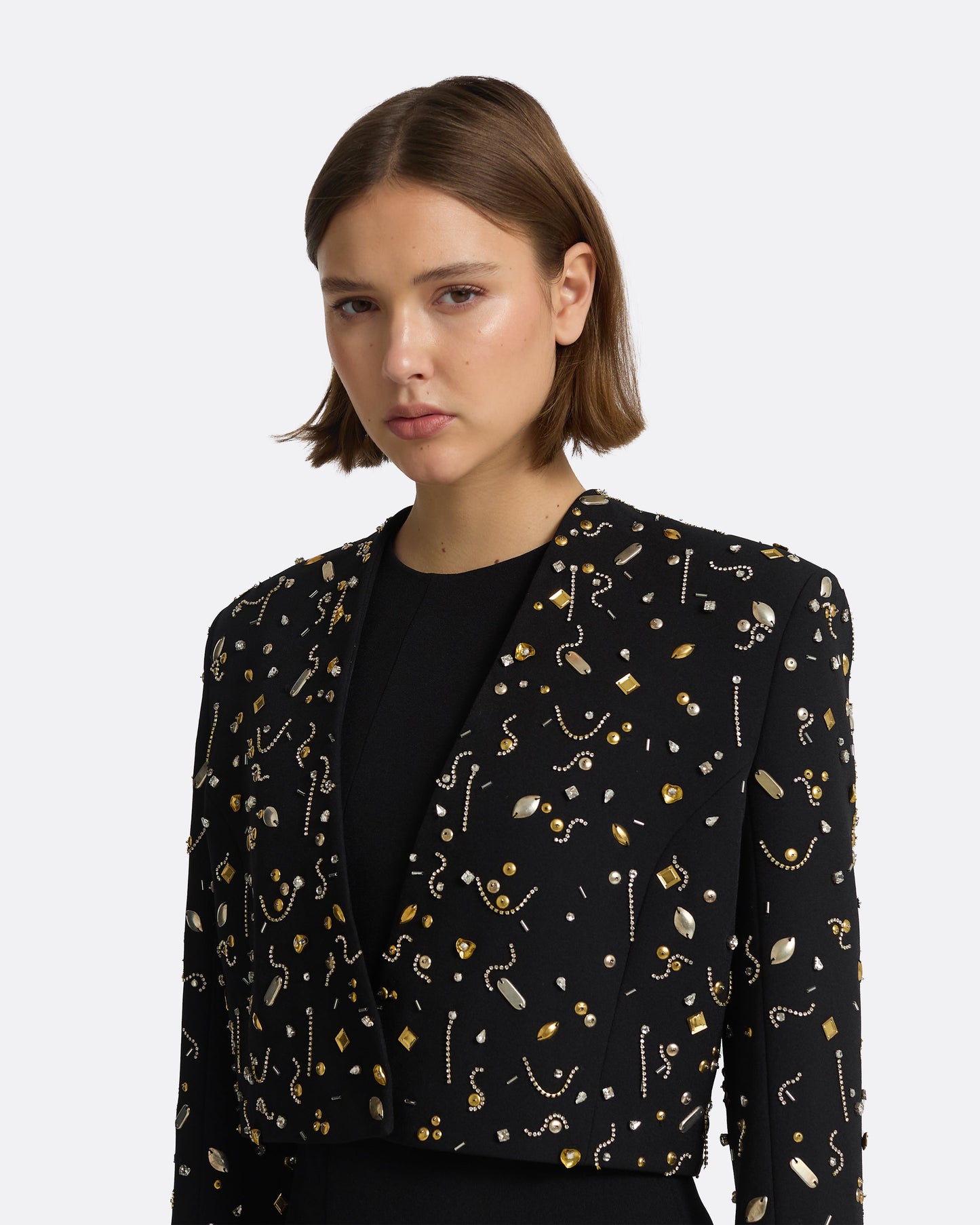 Crainelle Black & Celestial Scatter Embroidery Jacket