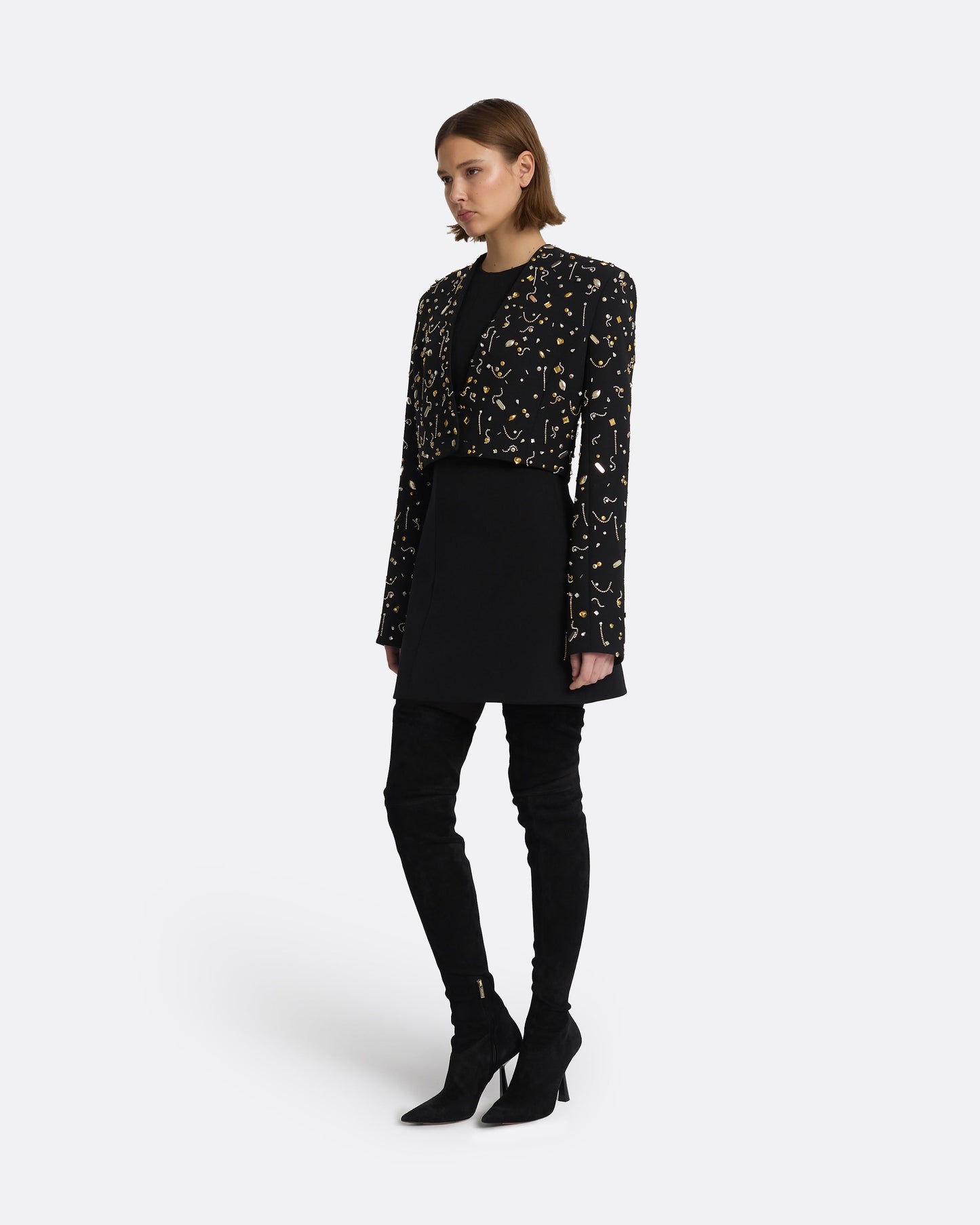 Crainelle Black & Celestial Scatter Embroidery Jacket