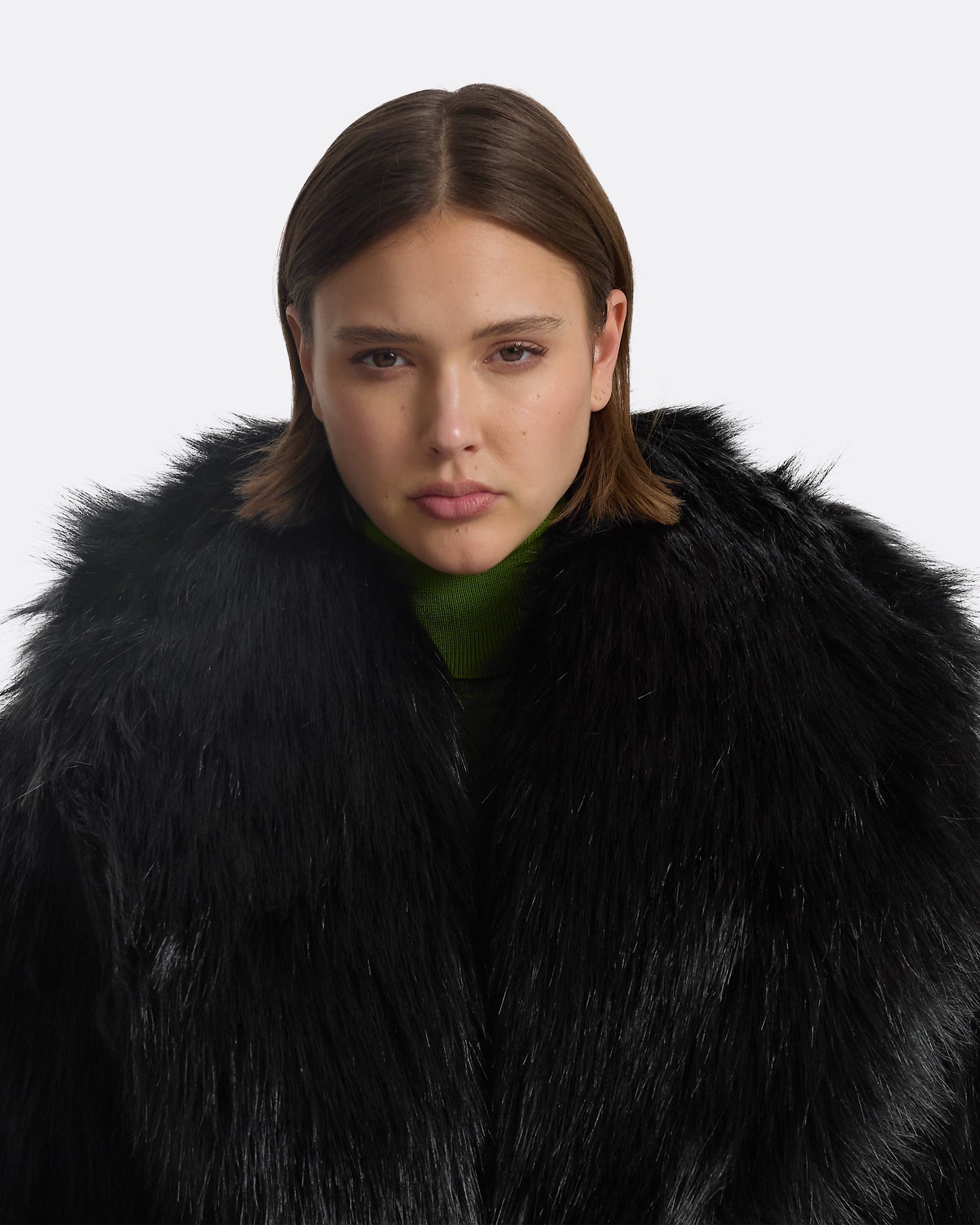 Anital Black Faux Fur Coat