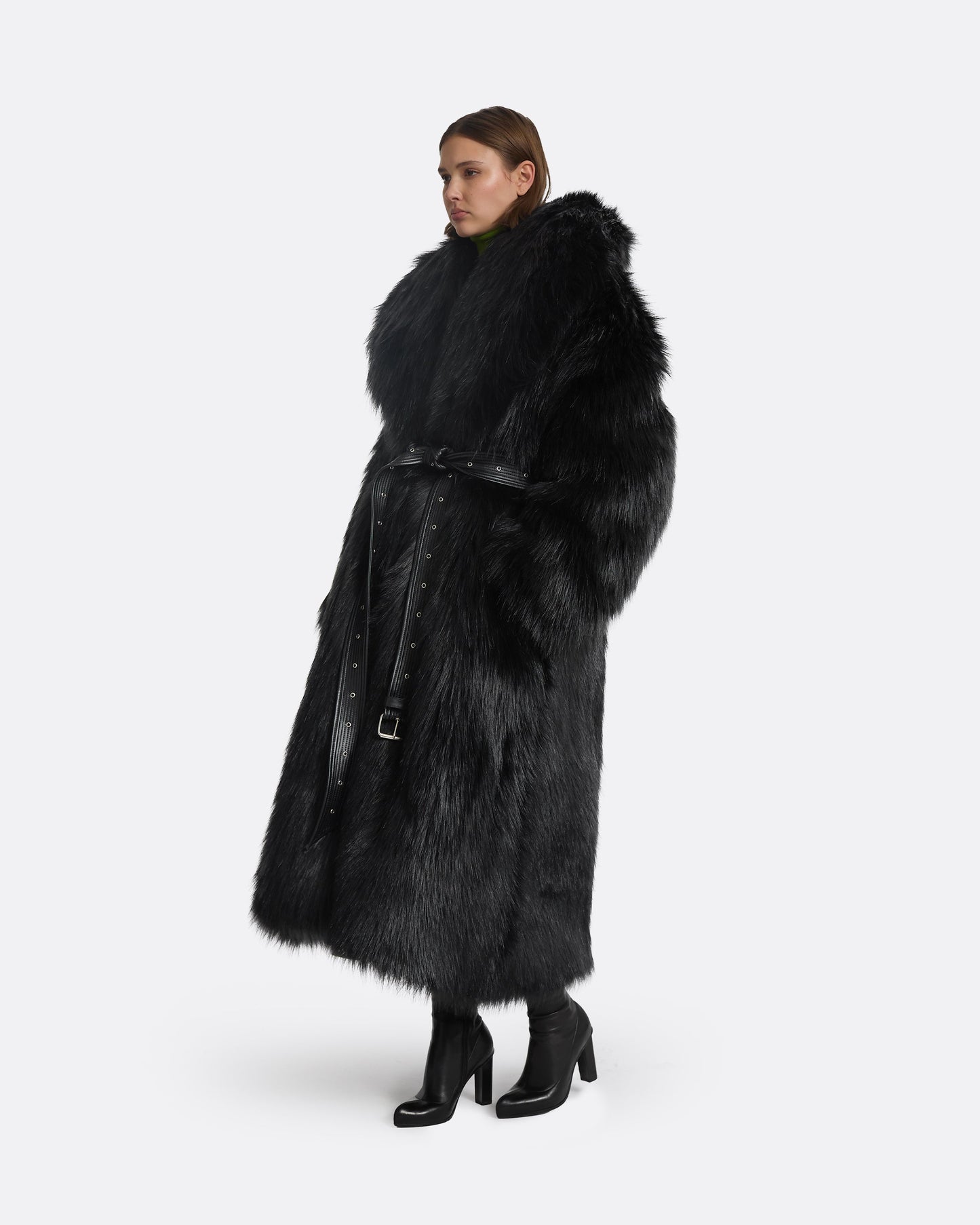 Anital Black Faux Fur Coat