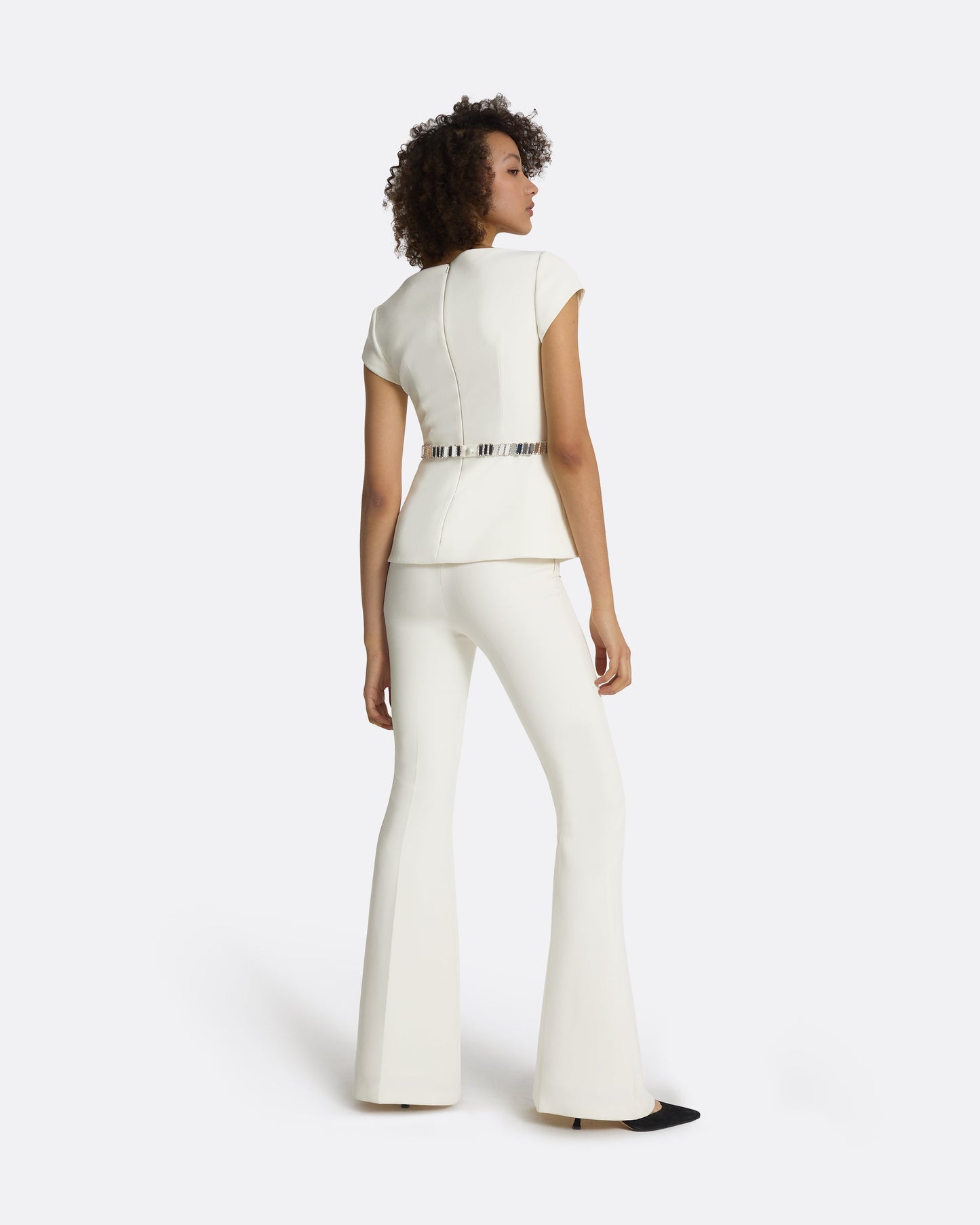 Nuvaya Ivory Top with Embroidered Belt