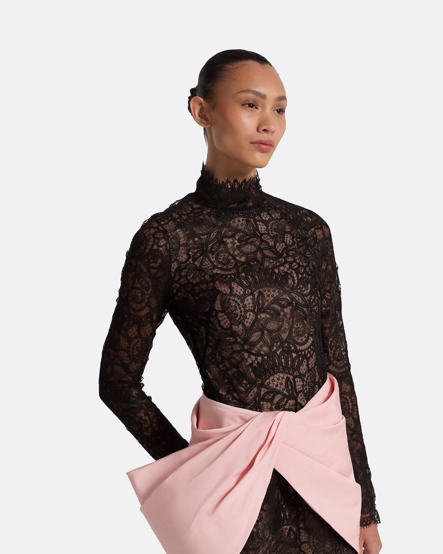 Sanna Black & Peony Blush Short Dress