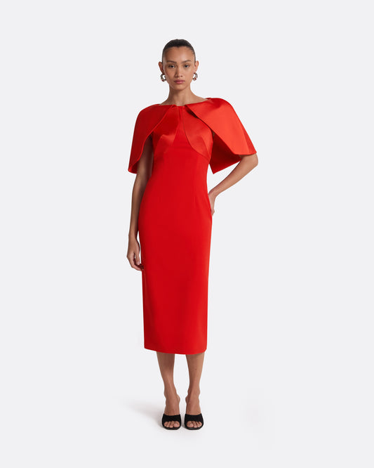 Barb Scarlet Red Midi Dress