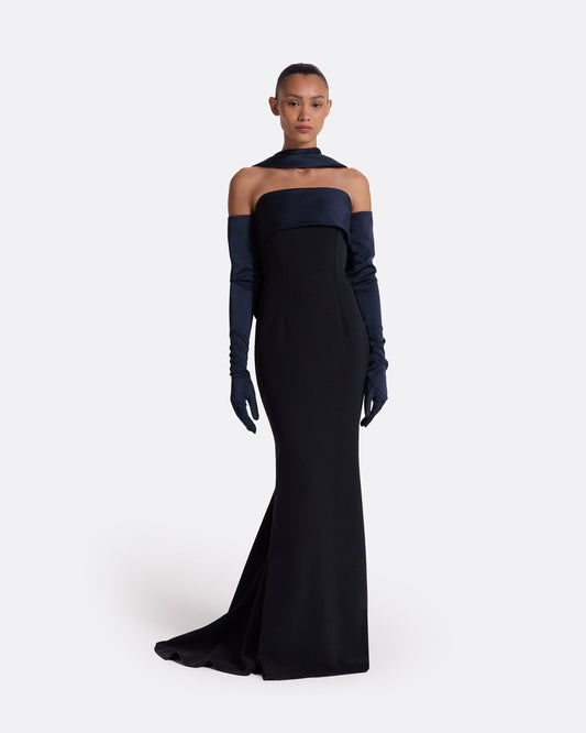 Roshana Midnight Navy Long Dress
