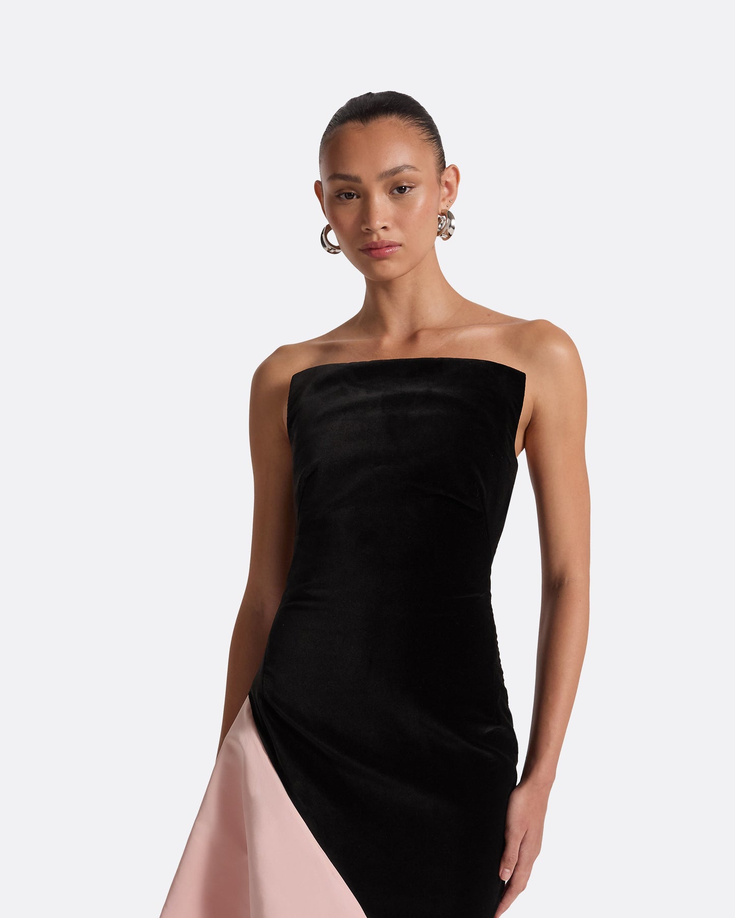 Pia Black & Peony Blush Long Dress