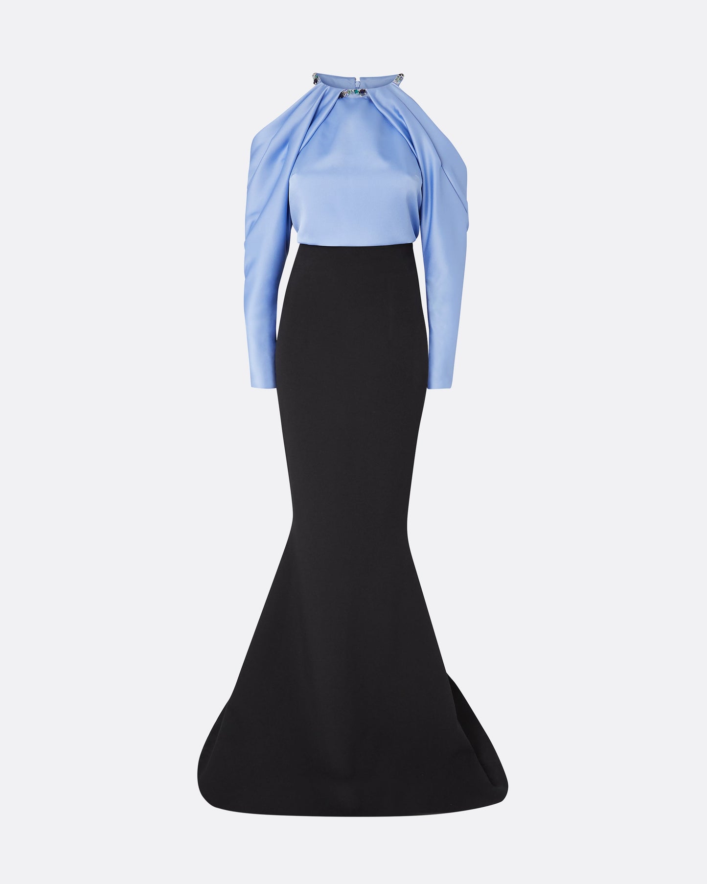 Aksha Carolina Blue & Black Long Dress