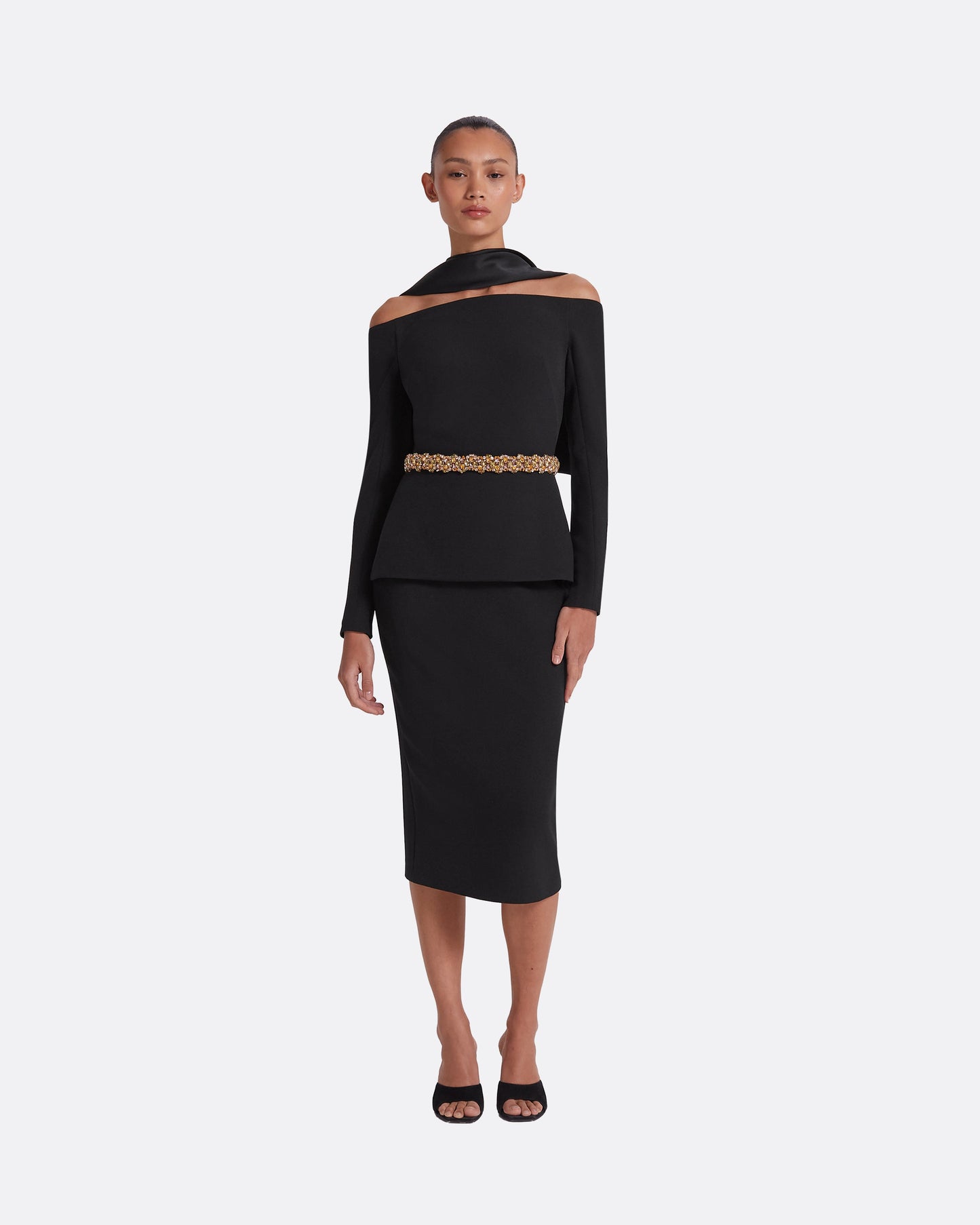 Luda Black Midi Dress