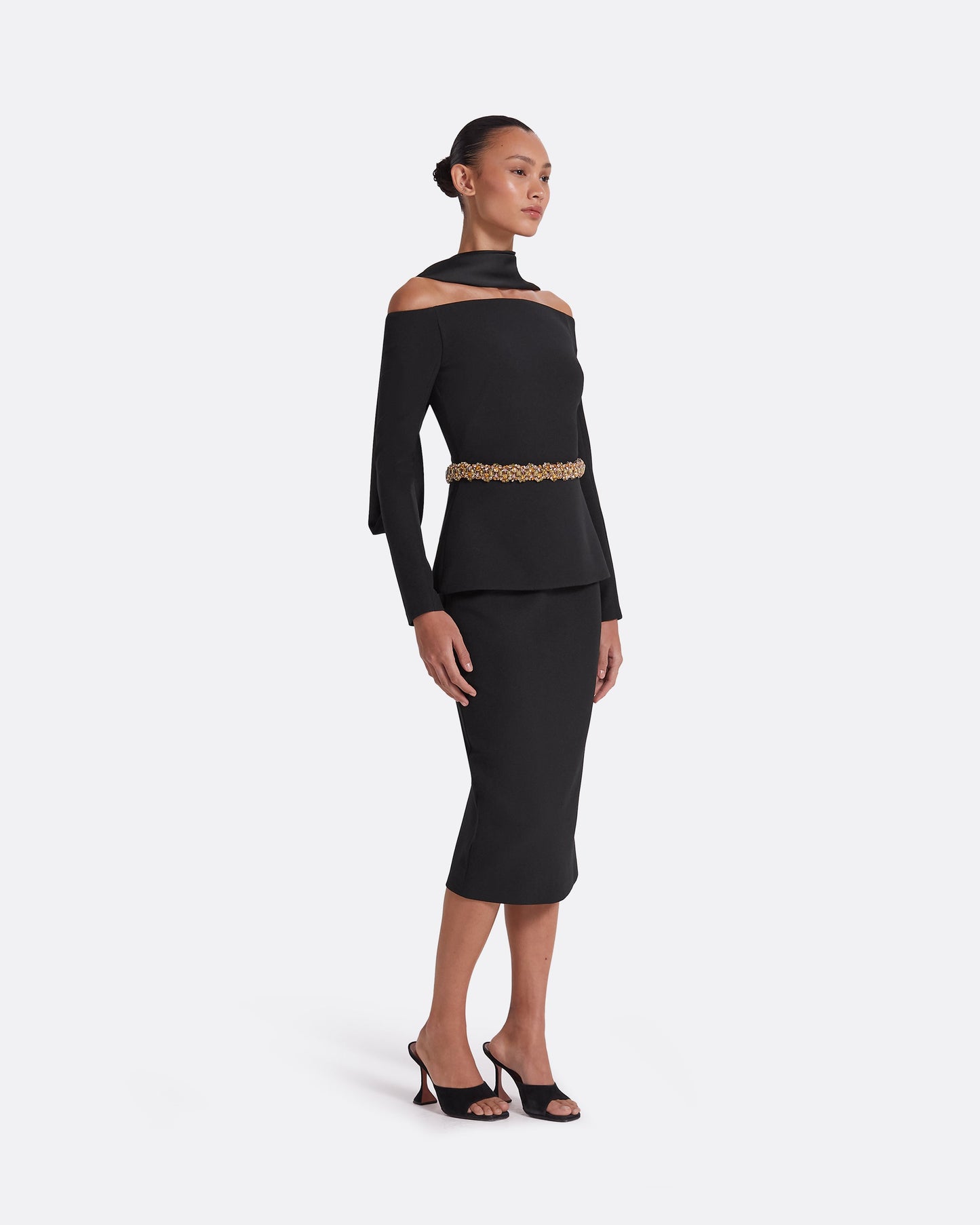 Luda Black Midi Dress