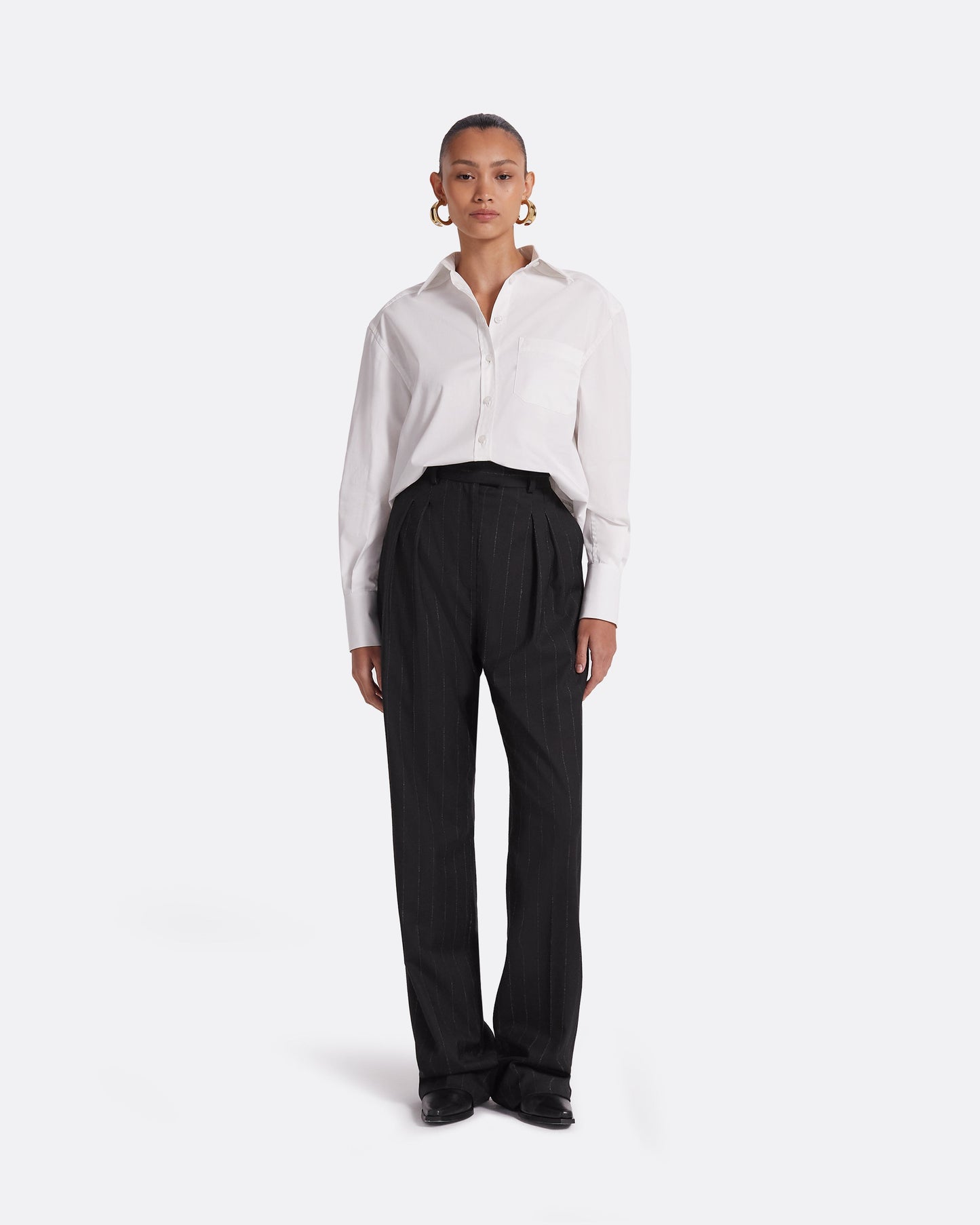 Ferna Black Pinstripe Trousers