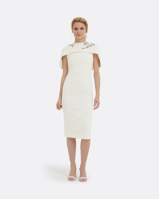 Kalika Flower Bud Embroidered Midi Dress