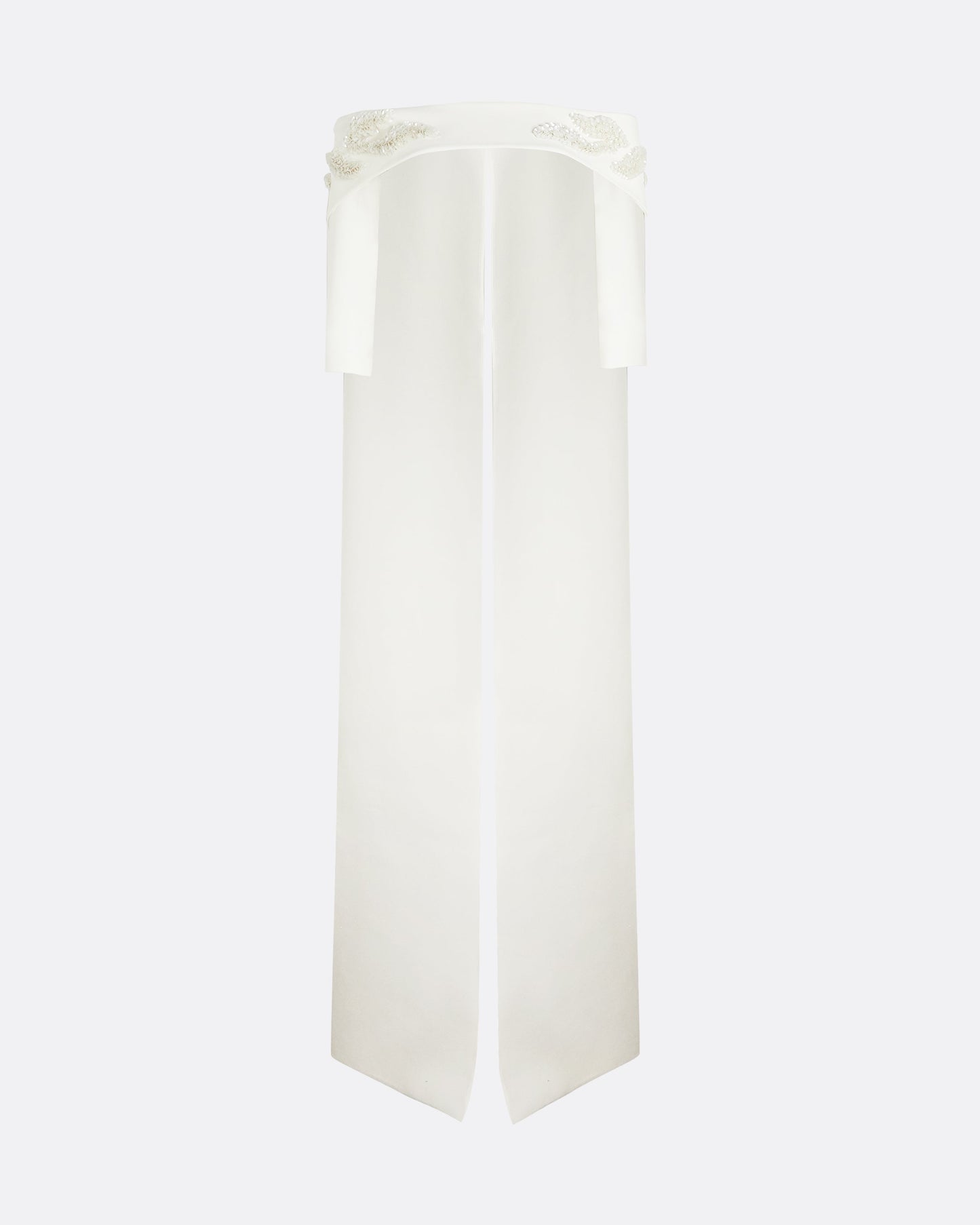 Soshin Ivory Dress With Bellara Curled Leaf Embroidered Harness