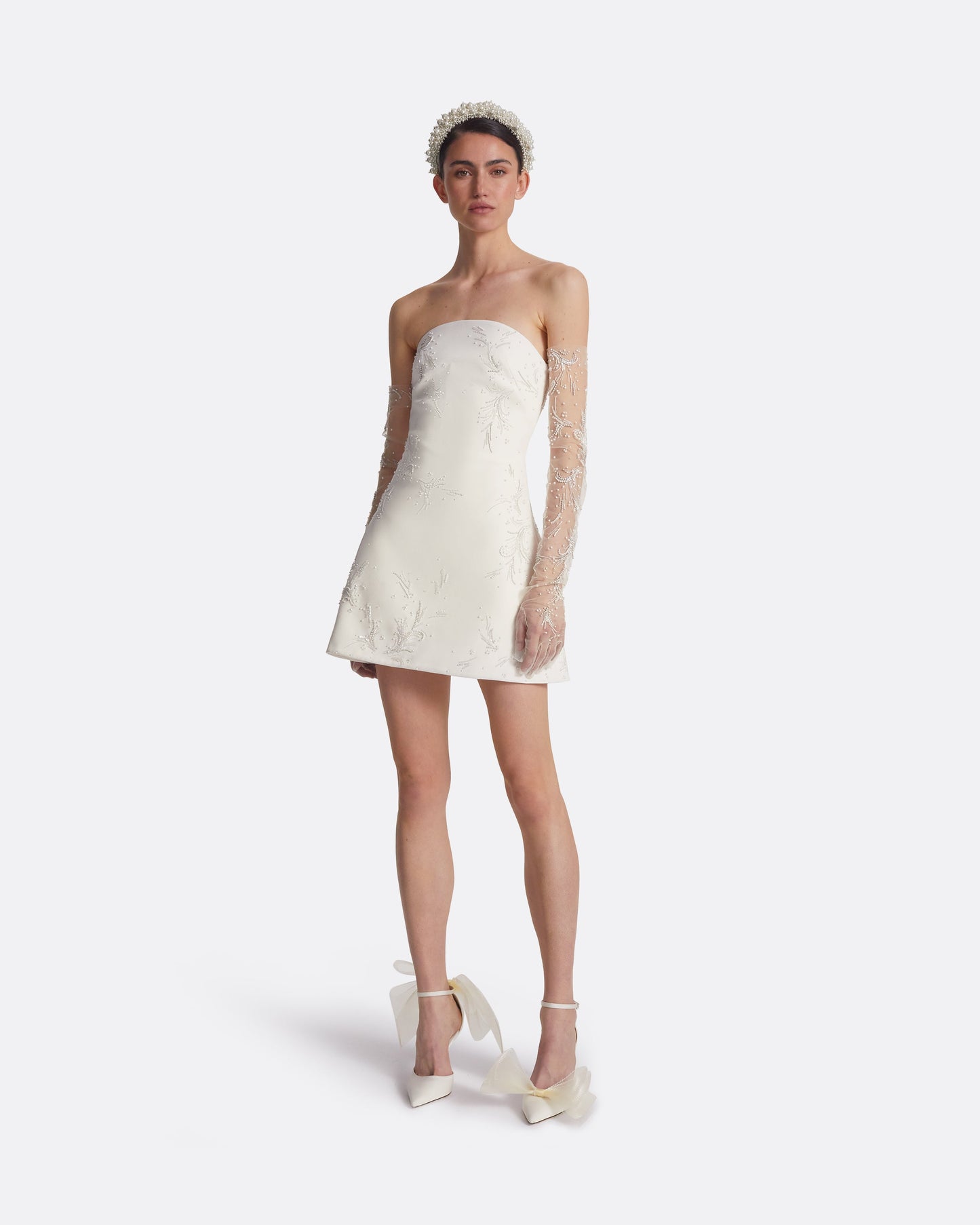 Rowan Ivory and Fern Embroidery Short Dress