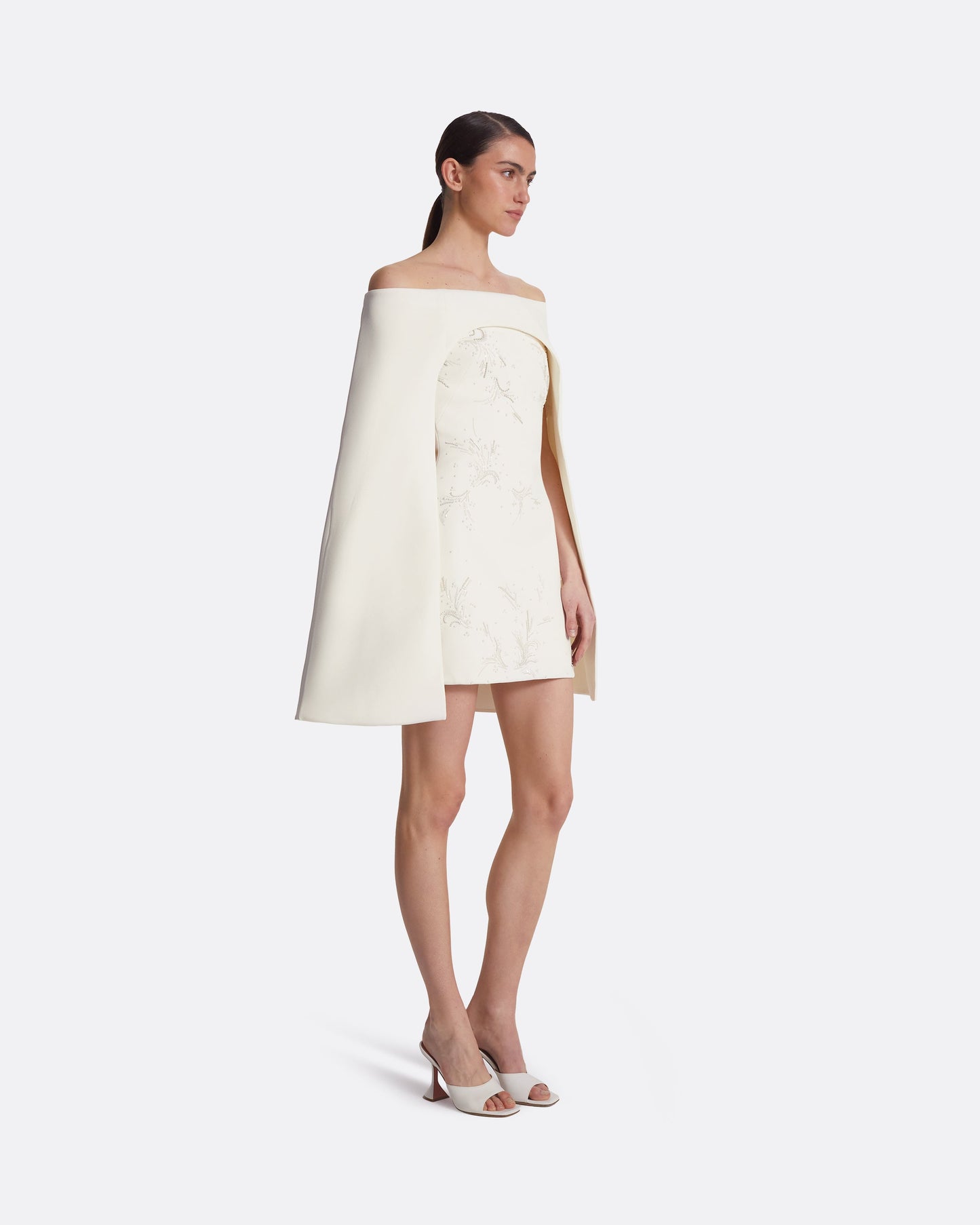 Manorel Ivory Harness & Rowan Fern Embroidered Dress