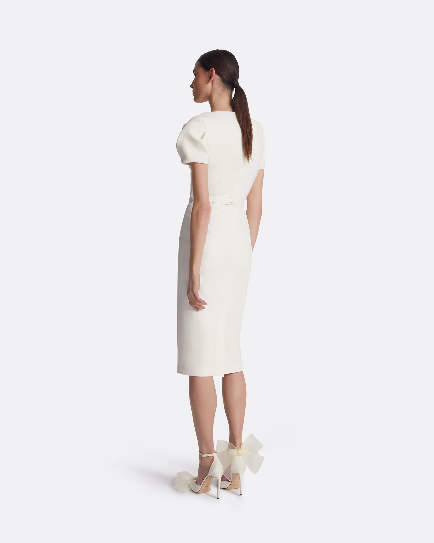 Callina Ivory Embroidered Midi Dress