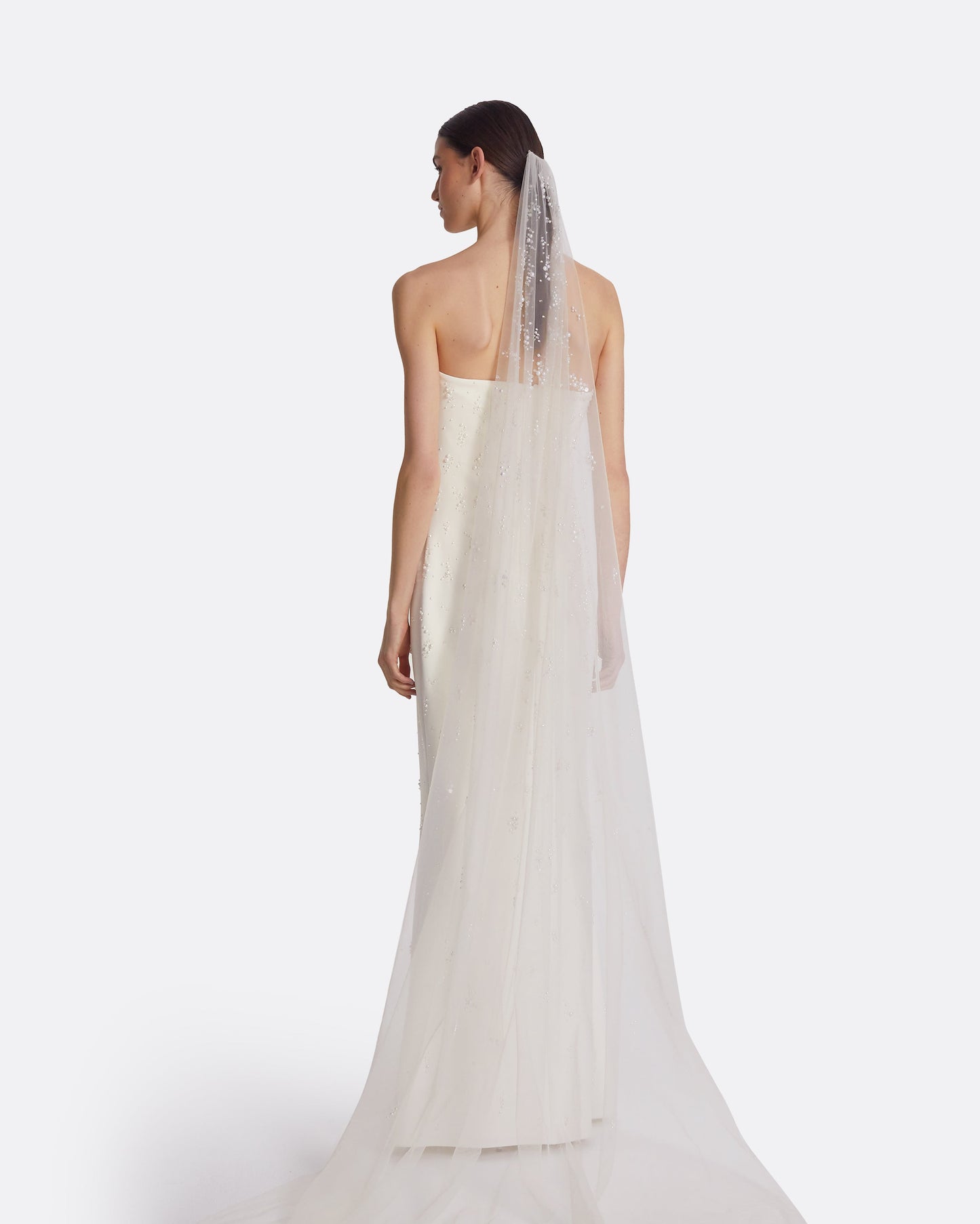 Edith Gypsophilia Embroidered Veil