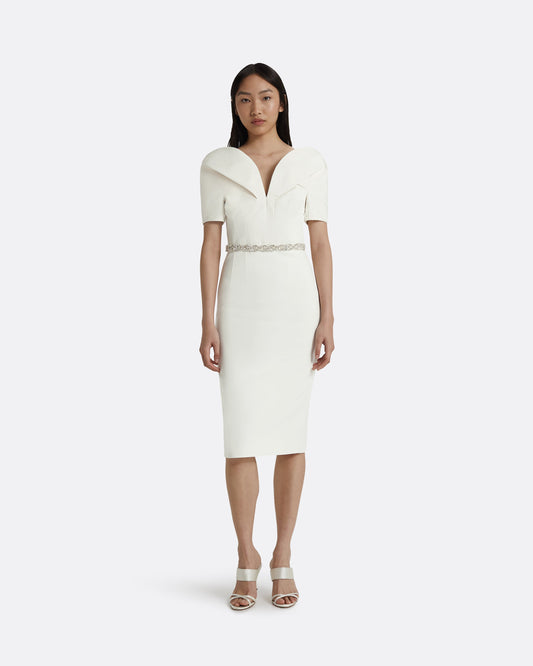 Kara Dresses In Ivory With Crystal