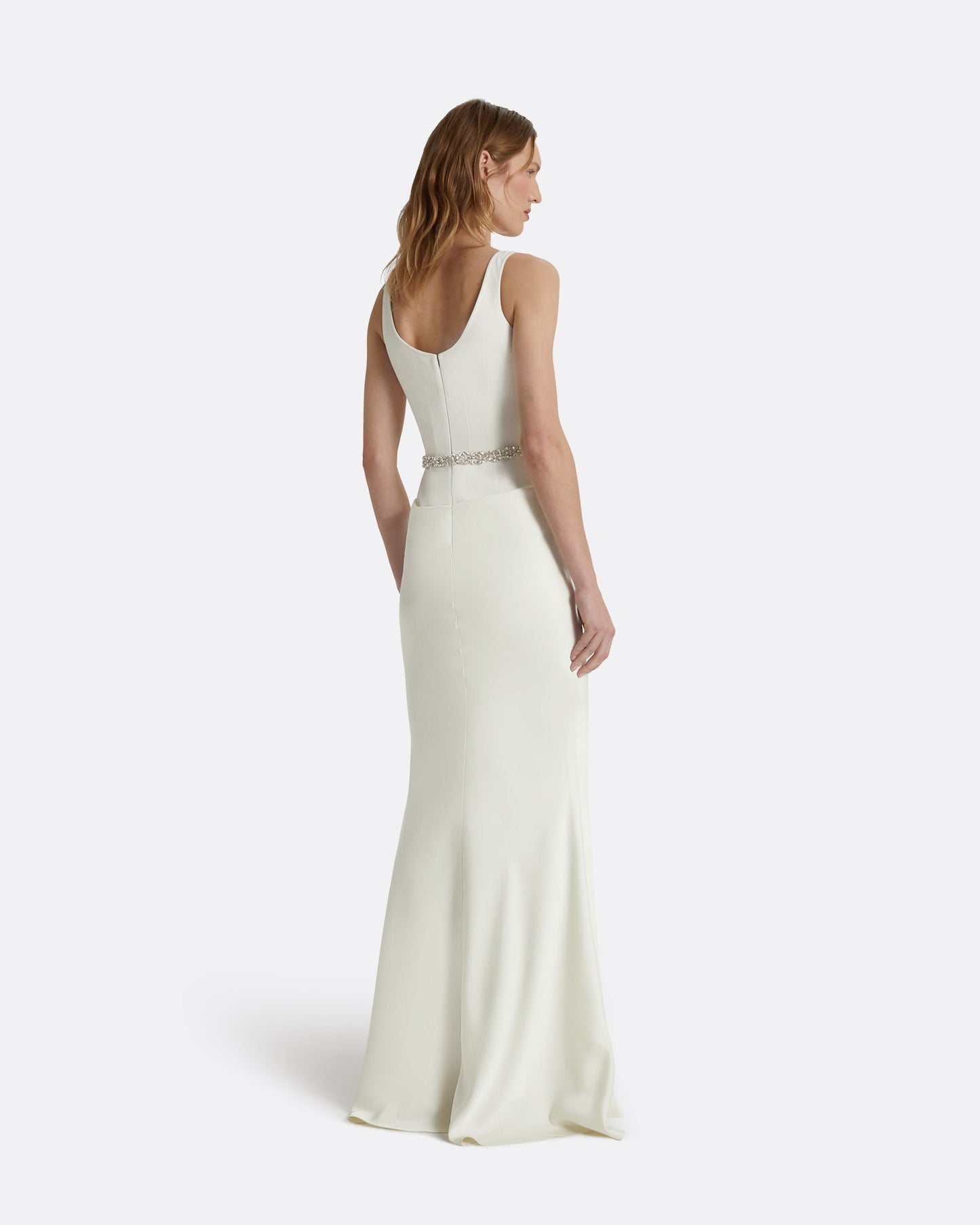 Marlena Long Dresses In Ivory With Crystal