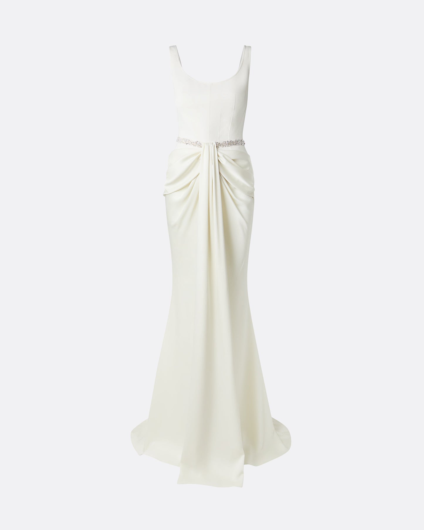 Marlena Long Dresses In Ivory With Crystal