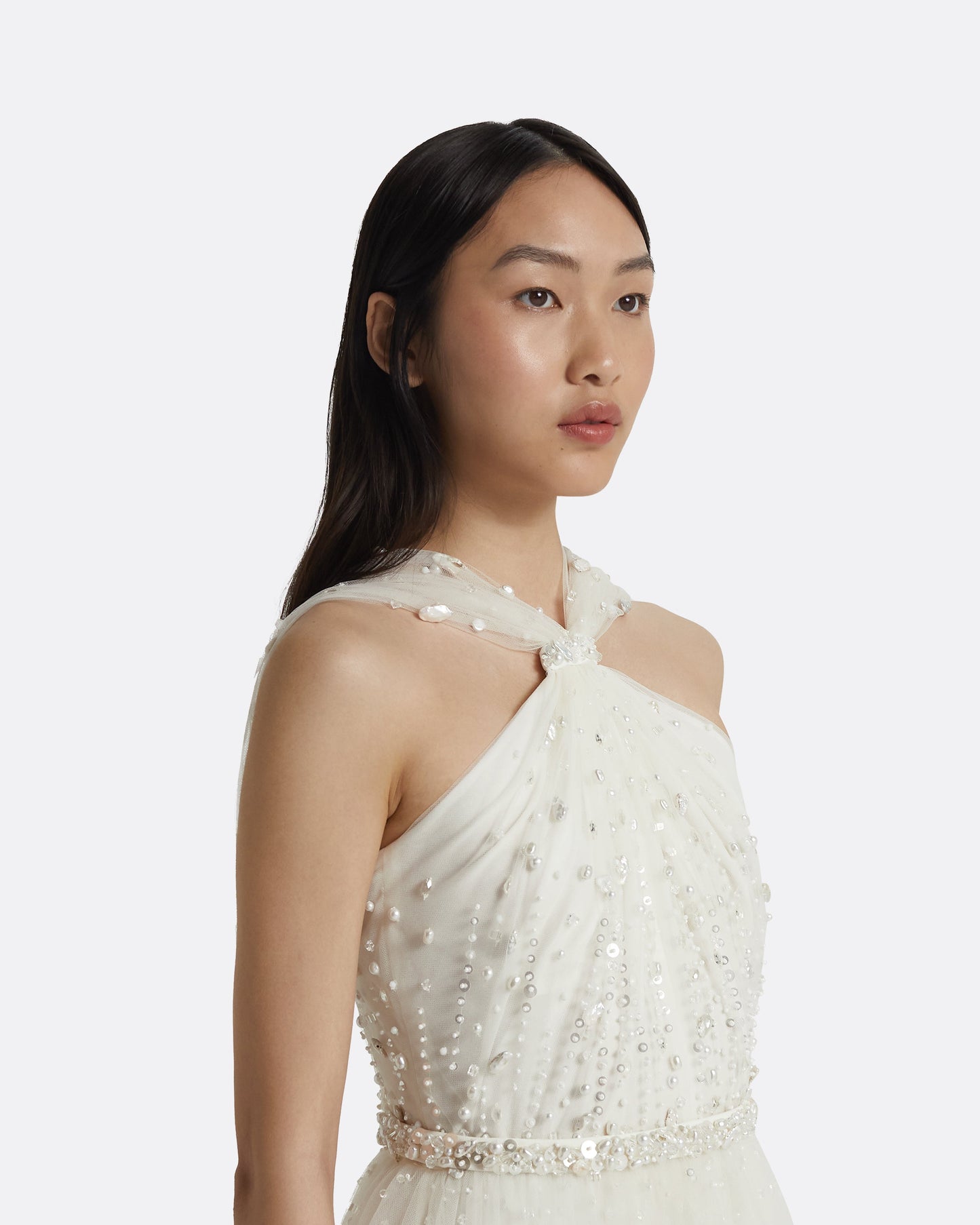 Tabia Ivory Long Dress