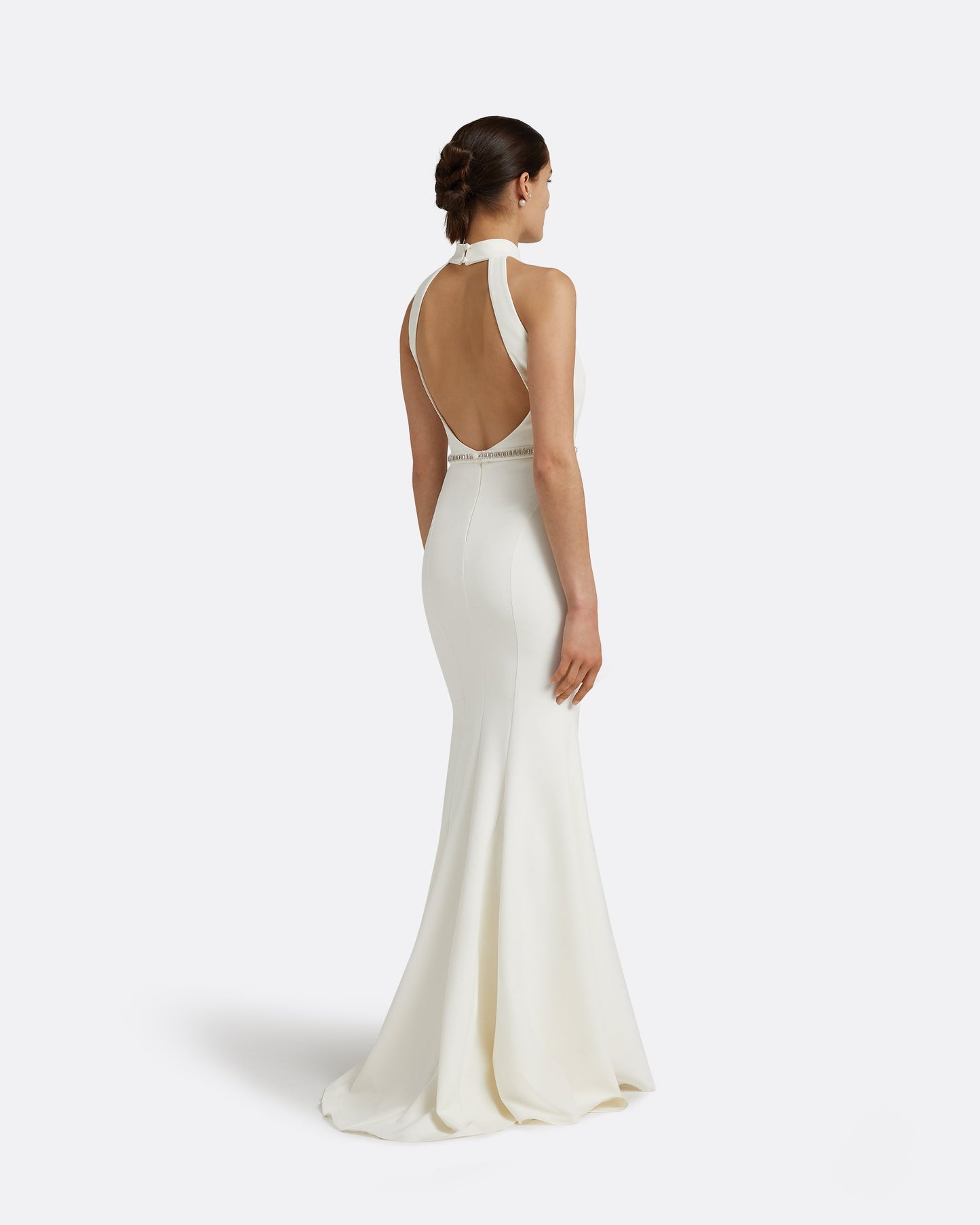 Dorrit Ivory Long Dress With Embroidered Belt