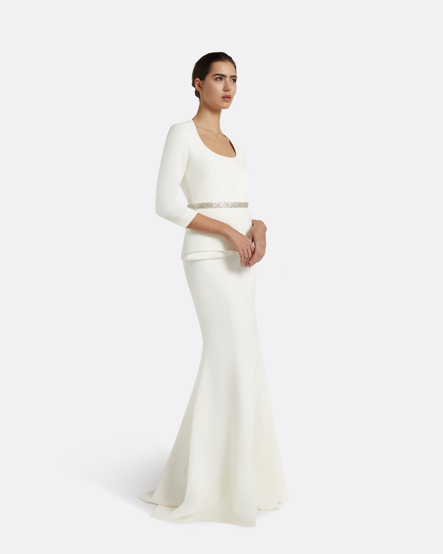 Caia Ivory Top With Embroidered Belt