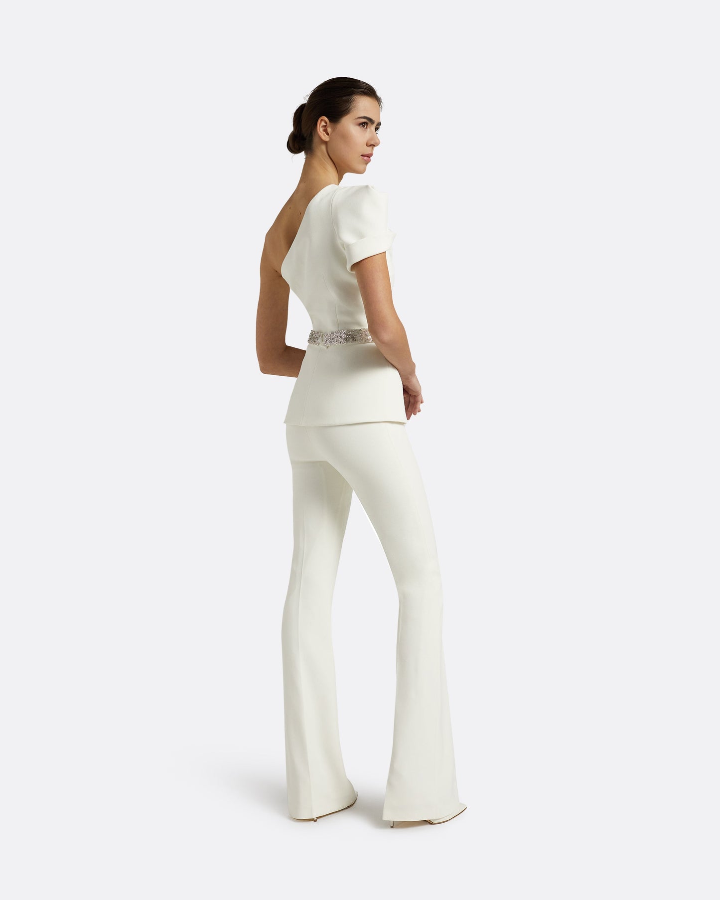 Xebe Ivory Top With Embroidered Belt