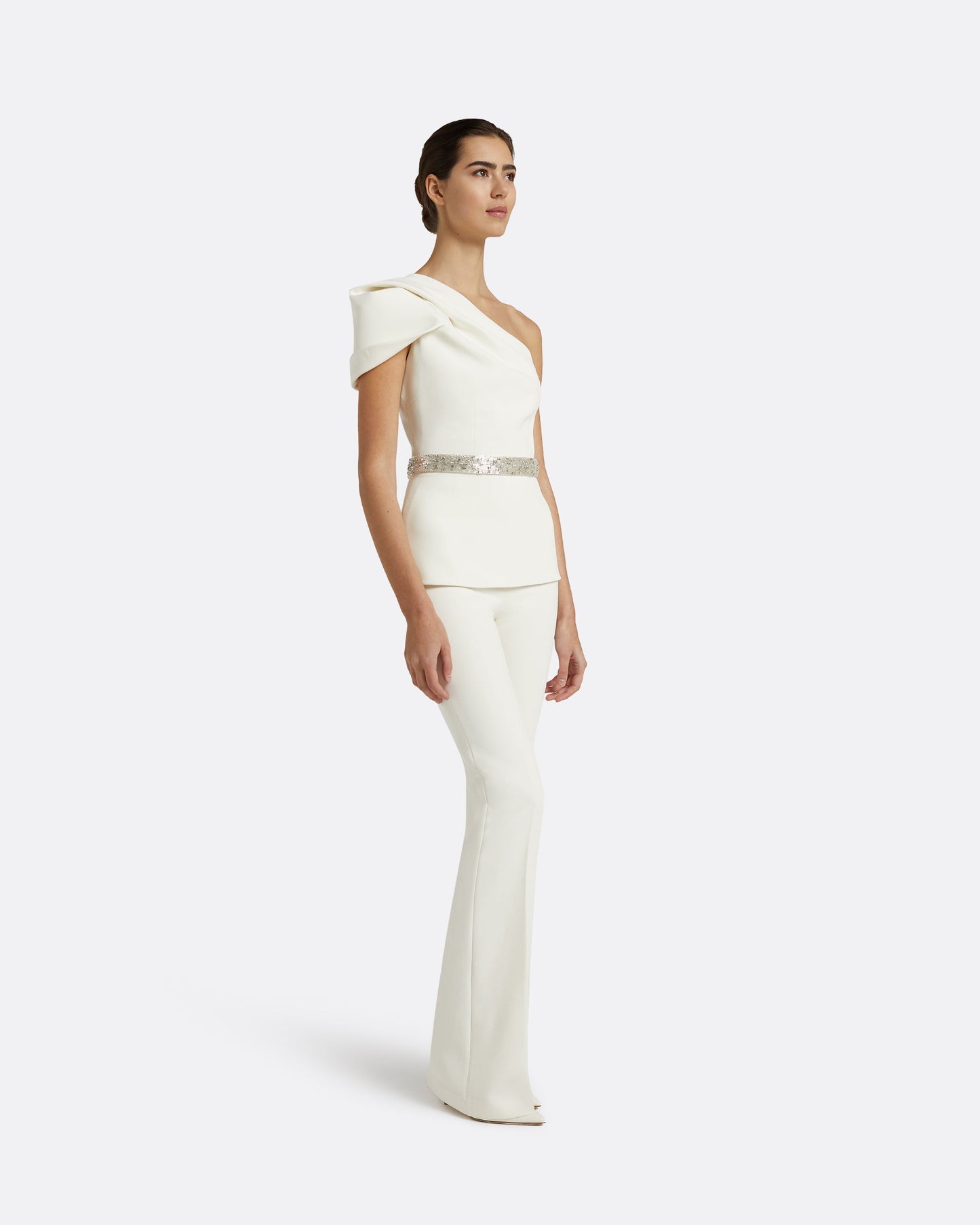 Xebe Ivory Top With Embroidered Belt