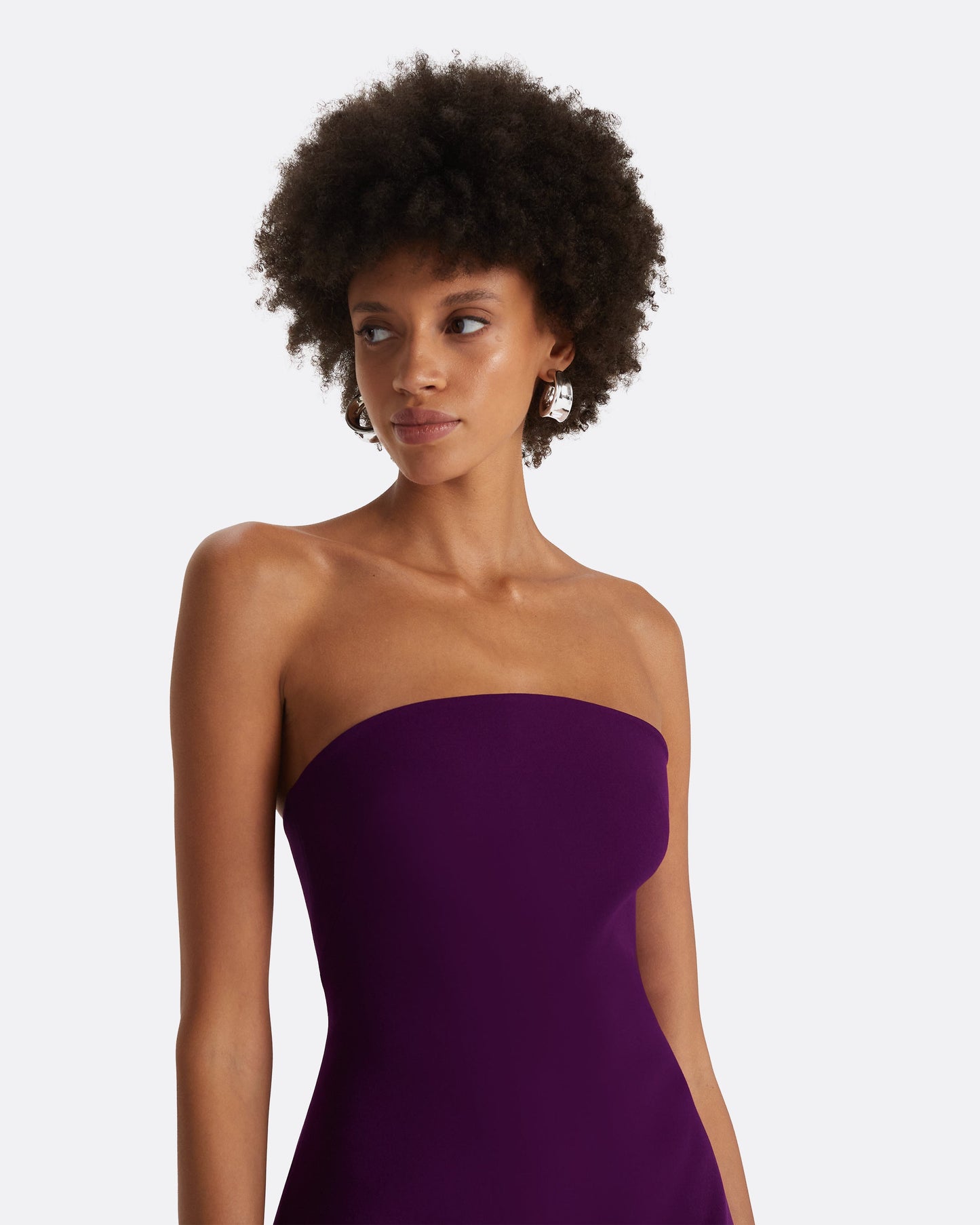 Rowan Currant Feather-Trimmed Short Dress