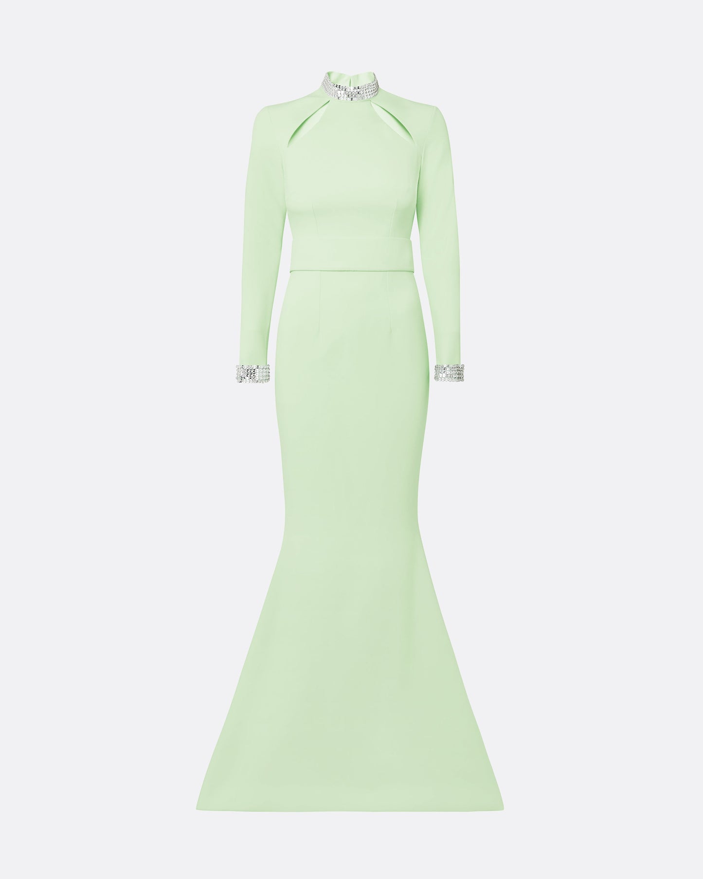 Kamala Aloe & Mirror Disc Embroidery Long Dress