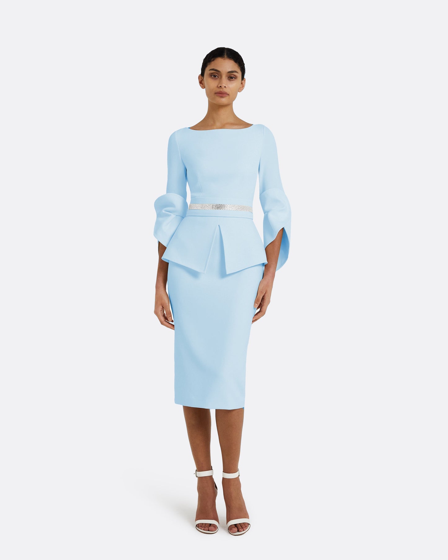 Alondra Pale Blue Midi Dress
