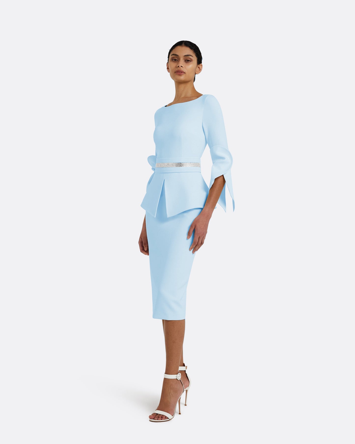 Alondra Pale Blue Midi Dress