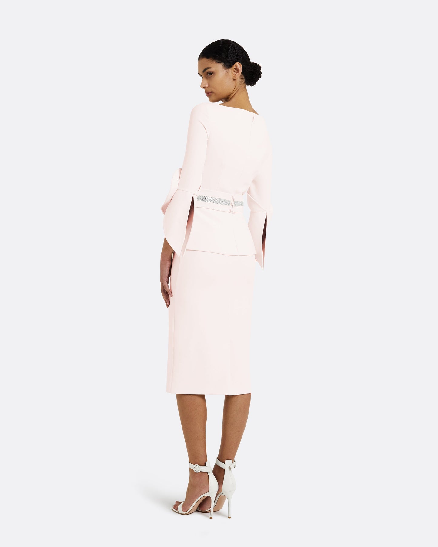 Alondra Pale Pink Midi Dress