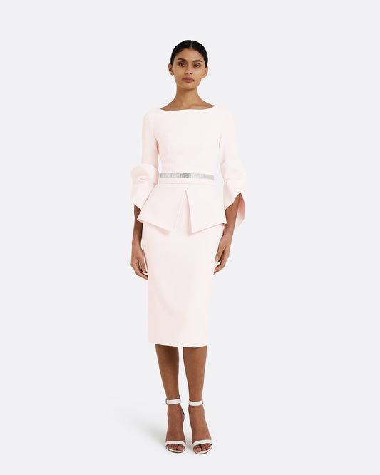 Alondra Pale Pink Midi Dress