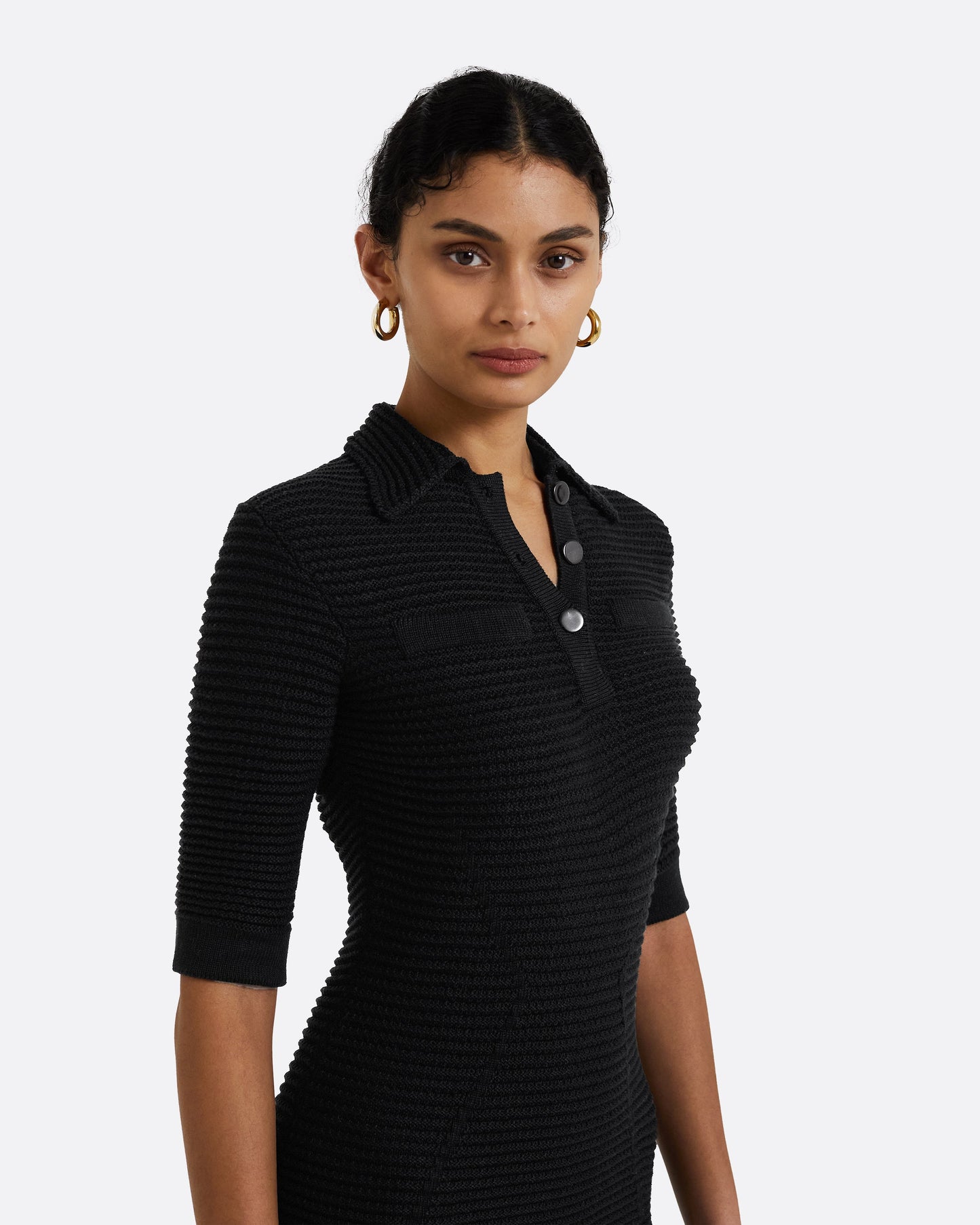 Akilah Black Crochet Dress