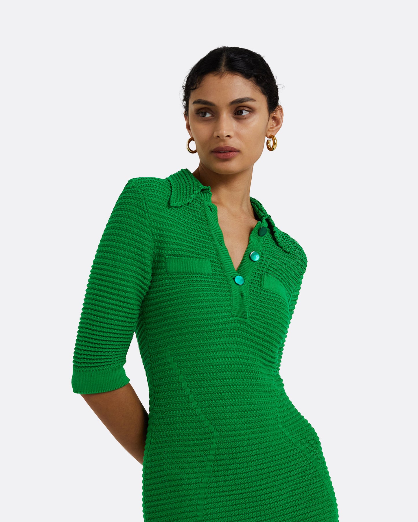Akilah Emerald Crochet Dress