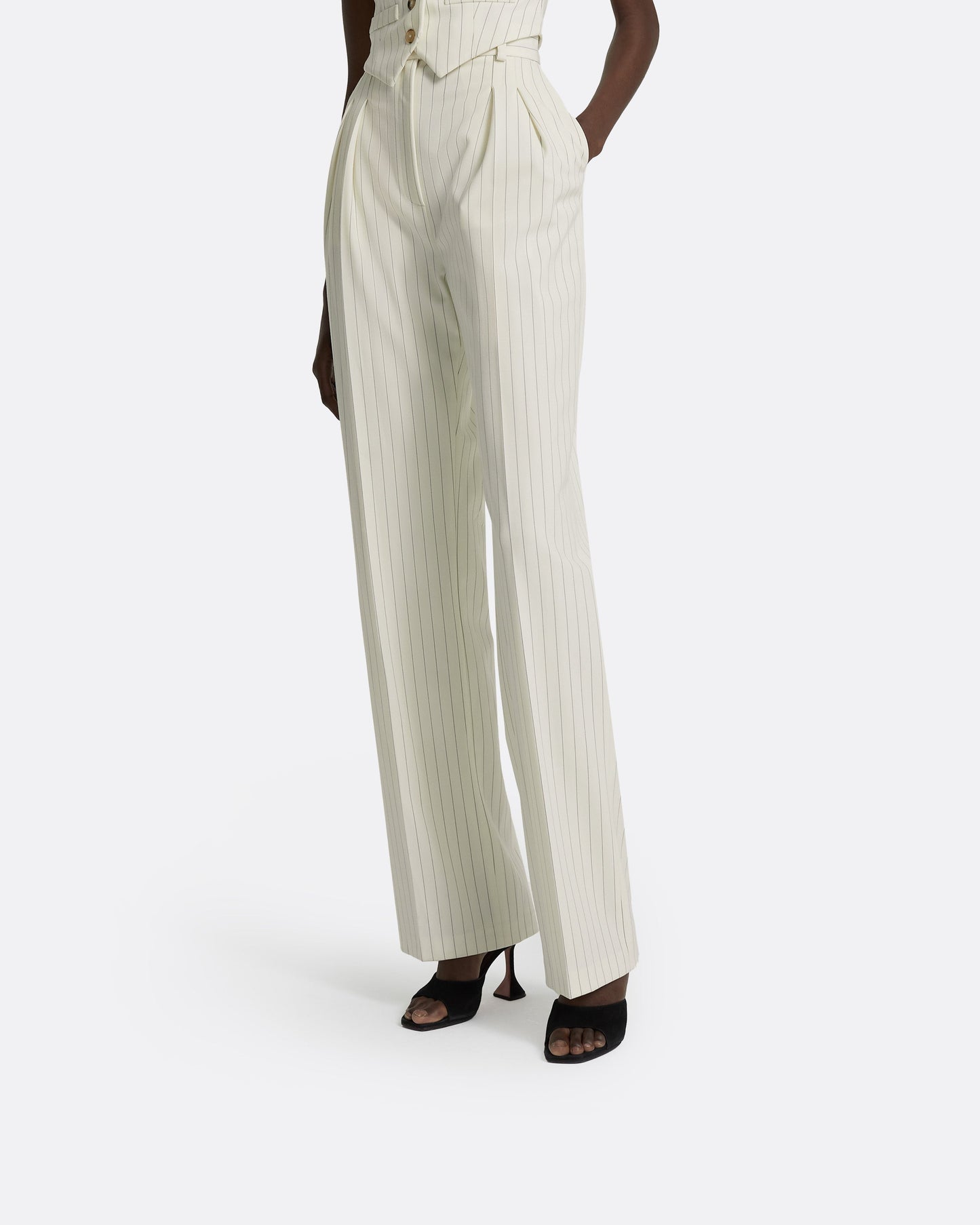 Ferna Ivory Pinstripe Trousers